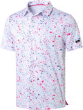Obla Men's Golf Polo Shirts Print Short Sleeve Dry Fit Collared Shirt | Moisture Wicking, Performance, Lightweight, Casual, Polo Shirts for Men