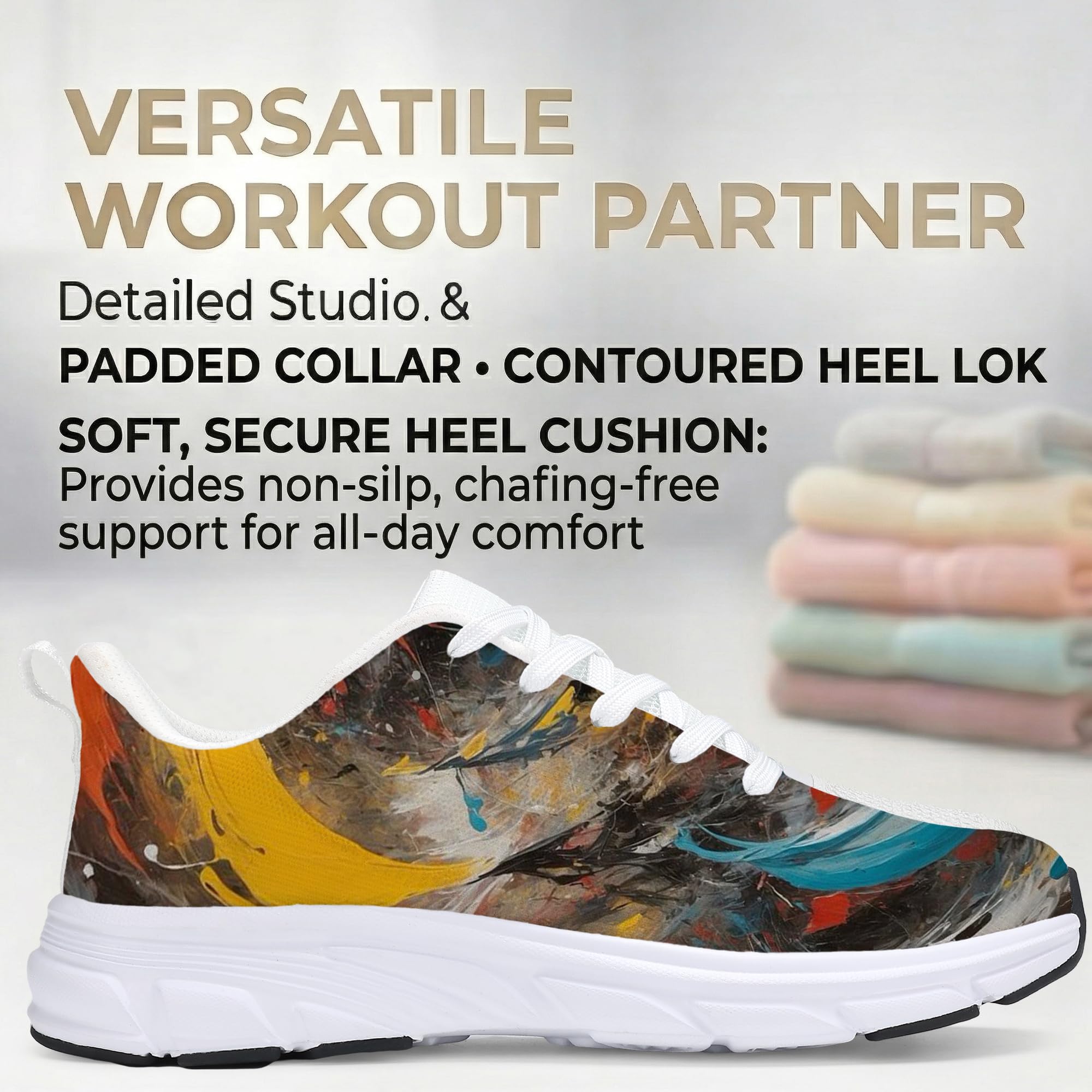 Women's Fashion Sneakers - Comfortable Breathable Mesh Platform Casual Walking Shoes for Everyday Wear, White Sole, All-Day Support