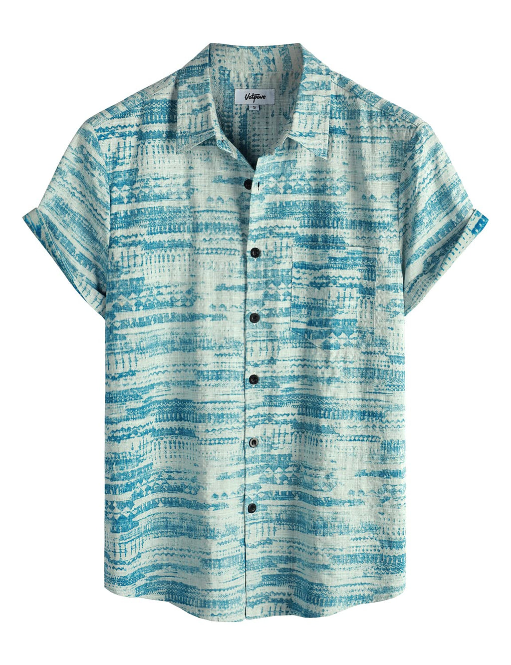 VATPAVE Mens Hawaiian Shirts Casual Summer Short Sleeve Button Down Shirts | Beach, Floral, Front Pocket, Cotton, Tropical, Vacation, Vintage, Printed, Cruise, Collared, Aloha, Party, Reverse Fabric
