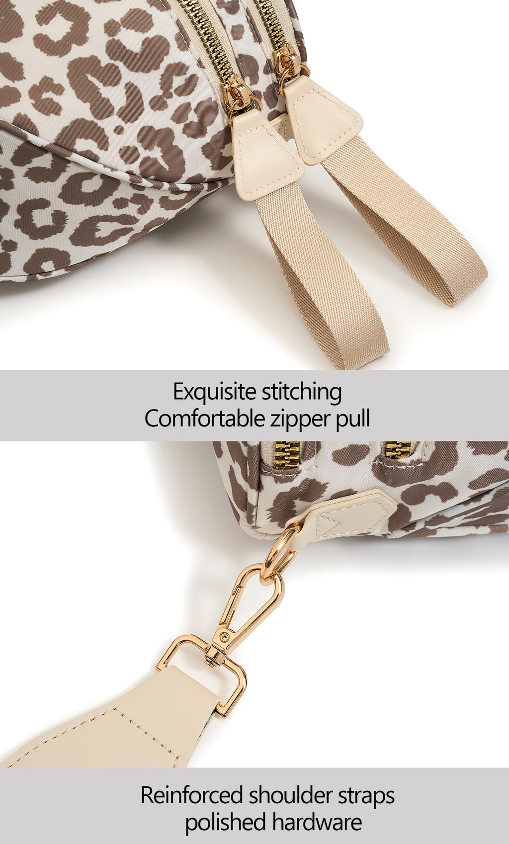 FEIBOON Spacious Nylon Crossbody Bag Bum Bag Handbags Wallets Purses Trendy Shoulder Bag for Women