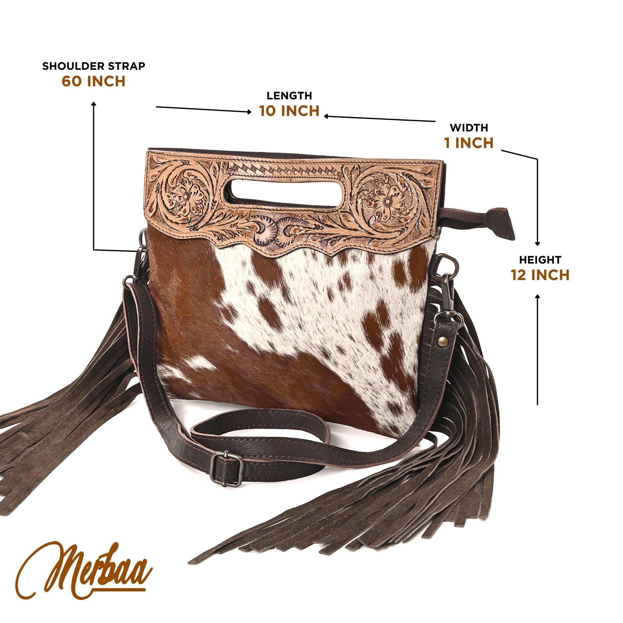Women Natural Cowhide Leather Crossbody Sling Bag With Adjustable Detachable Strap | Shoulder Bag | Handbag