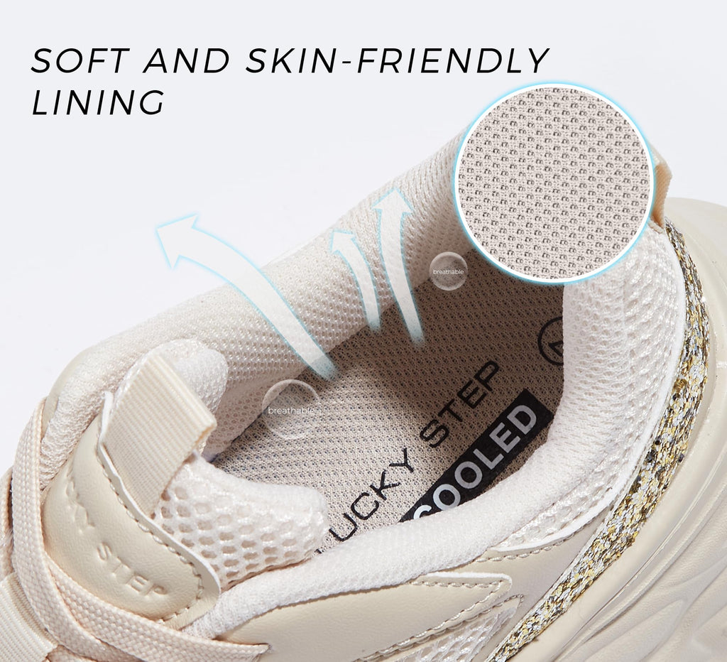 LUCKY STEP Women's Rhinestone Chunky Sneakers Breathable | Lightweight Running Non Slip Breathable Chunky