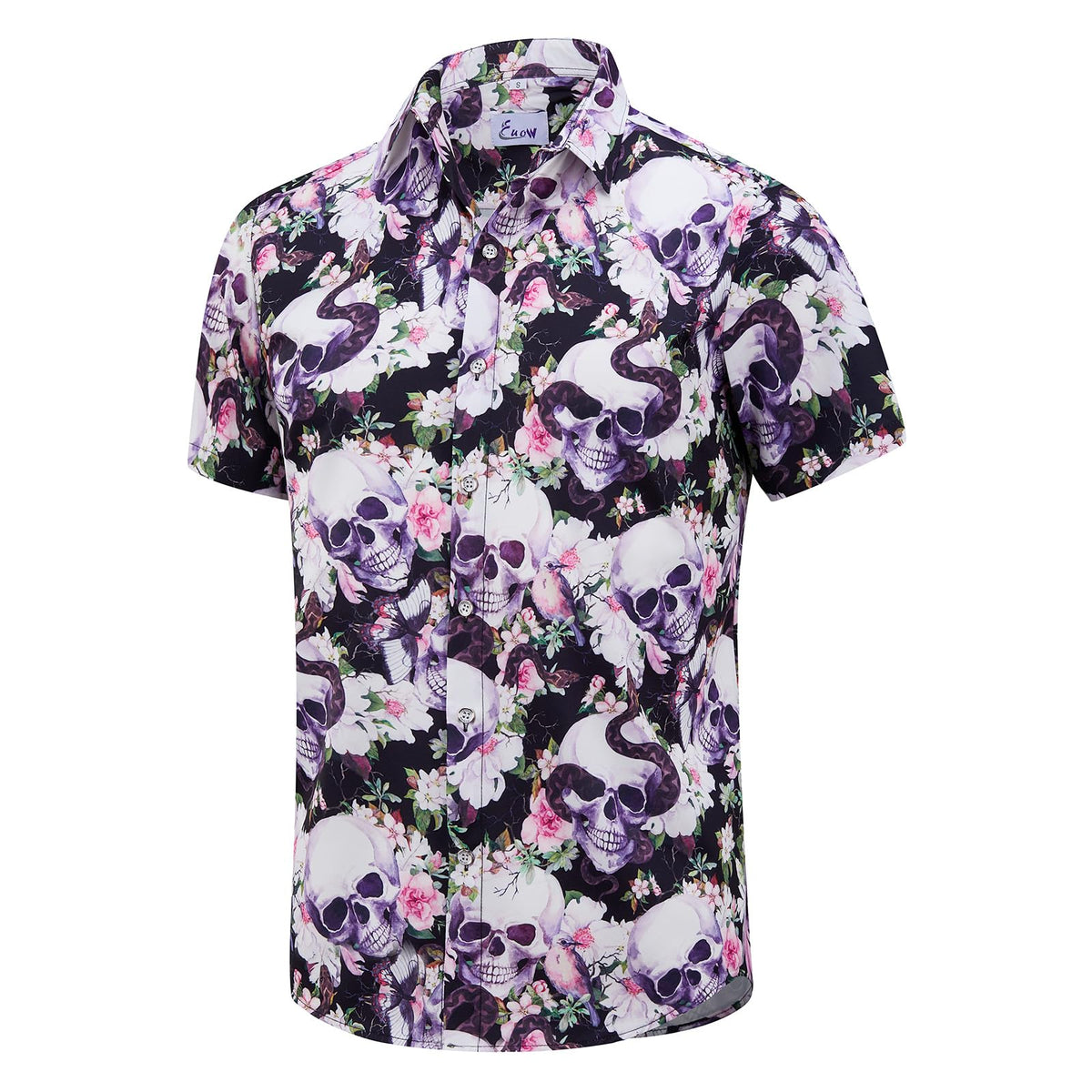 EUOW Men's Hawaiian Shirt Short Sleeve Printed Button Down Beach Shirts