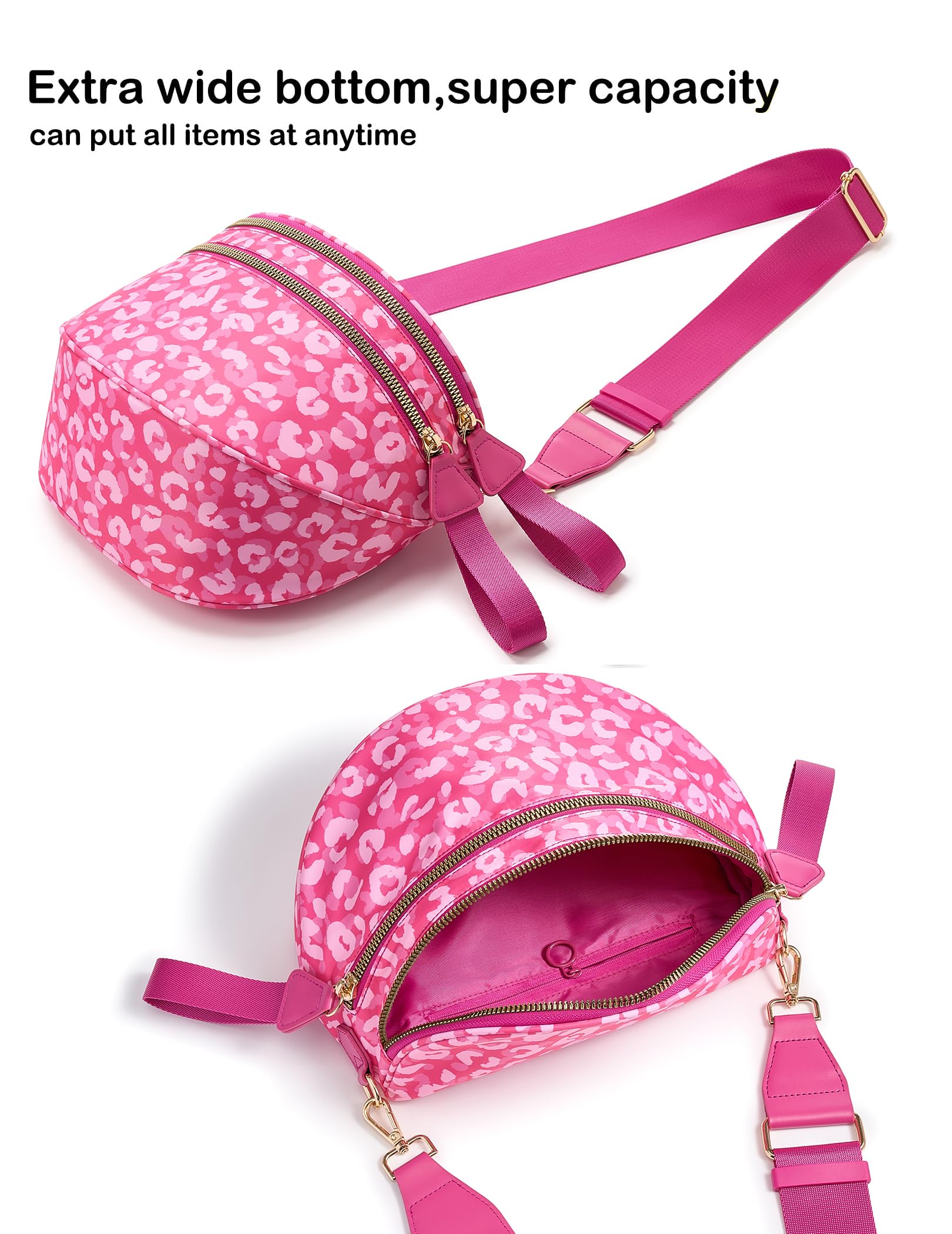 FEIBOON Spacious Nylon Crossbody Bag Bum Bag Handbags Wallets Purses Trendy Shoulder Bag for Women