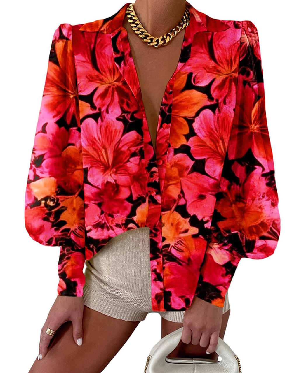 BTFBM Blouses for Women Dressy Casual Long Sleeve Shirts | Lapel V Neck Button Down Shirt, Boho Tops, Disco Outfits, Business Casual Blouse, Fashion Clothing, Summer Fall Clothes 2026