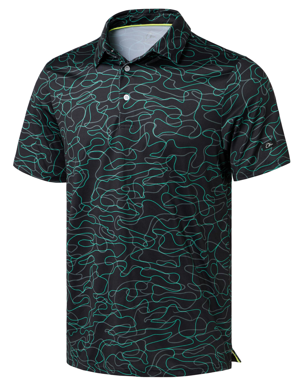 Obla Men's Golf Polo Shirts Print Short Sleeve Dry Fit Collared Shirt | Moisture Wicking, Performance, Lightweight, Casual, Polo Shirts for Men