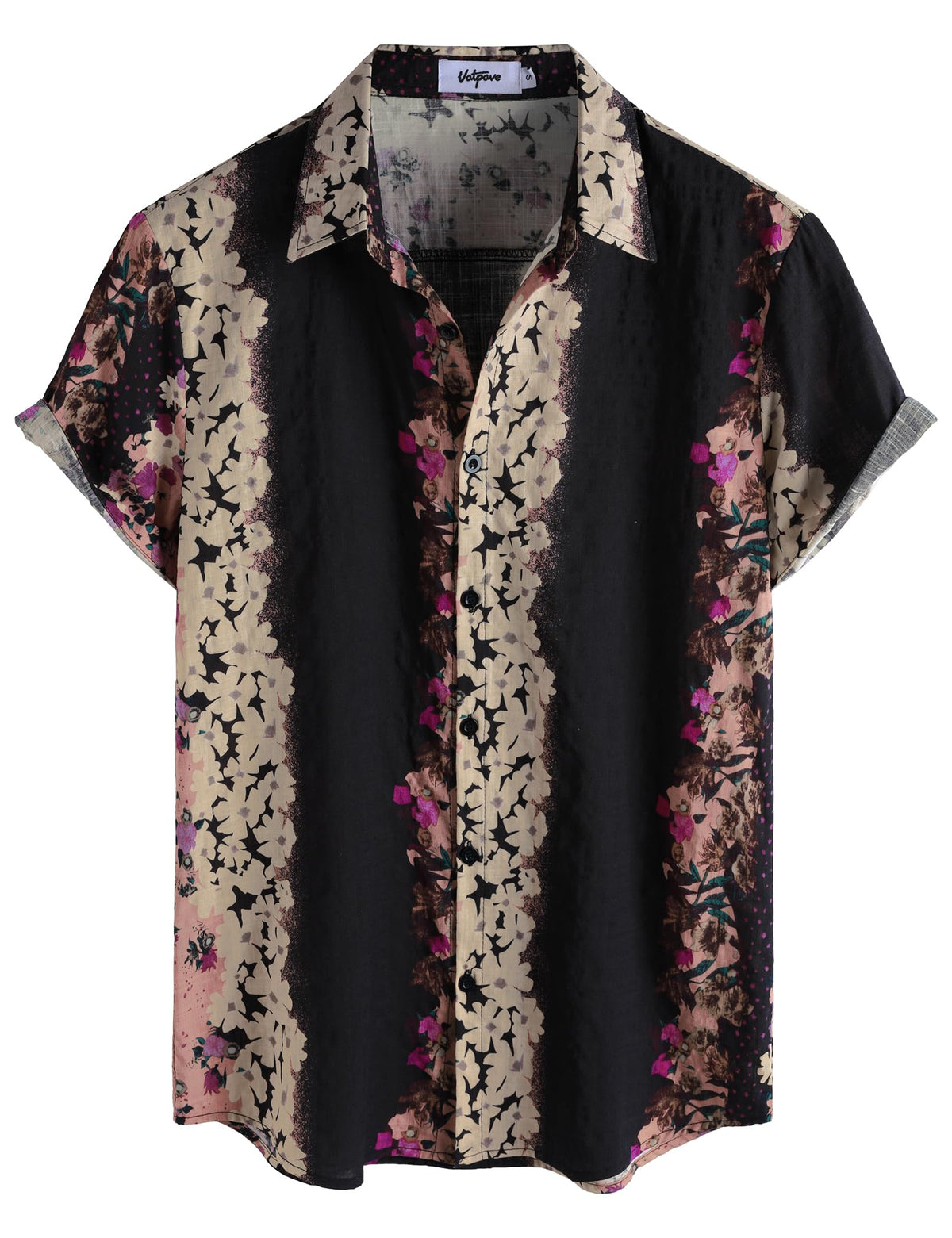 VATPAVE Mens Short Sleeve Button Down Shirts Summer Hawaiian Shirt | Casual Beach Resort Wear, Vintage, Floral Flower Tropical Print, Regular Fit, Holiday, Vacation, Country Concert