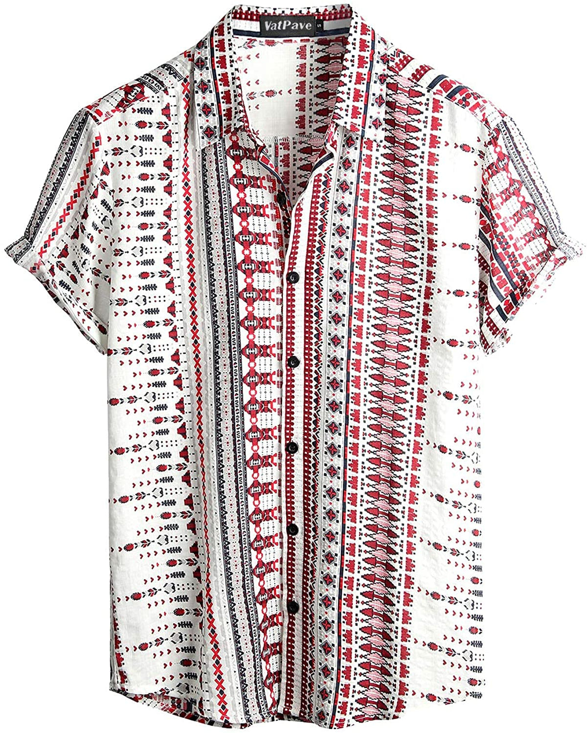 VATPAVE Mens Short Sleeve Button Down Shirts Summer Hawaiian Shirt | Casual Beach Resort Wear, Vintage, Floral Flower Tropical Print, Regular Fit, Holiday, Vacation, Country Concert