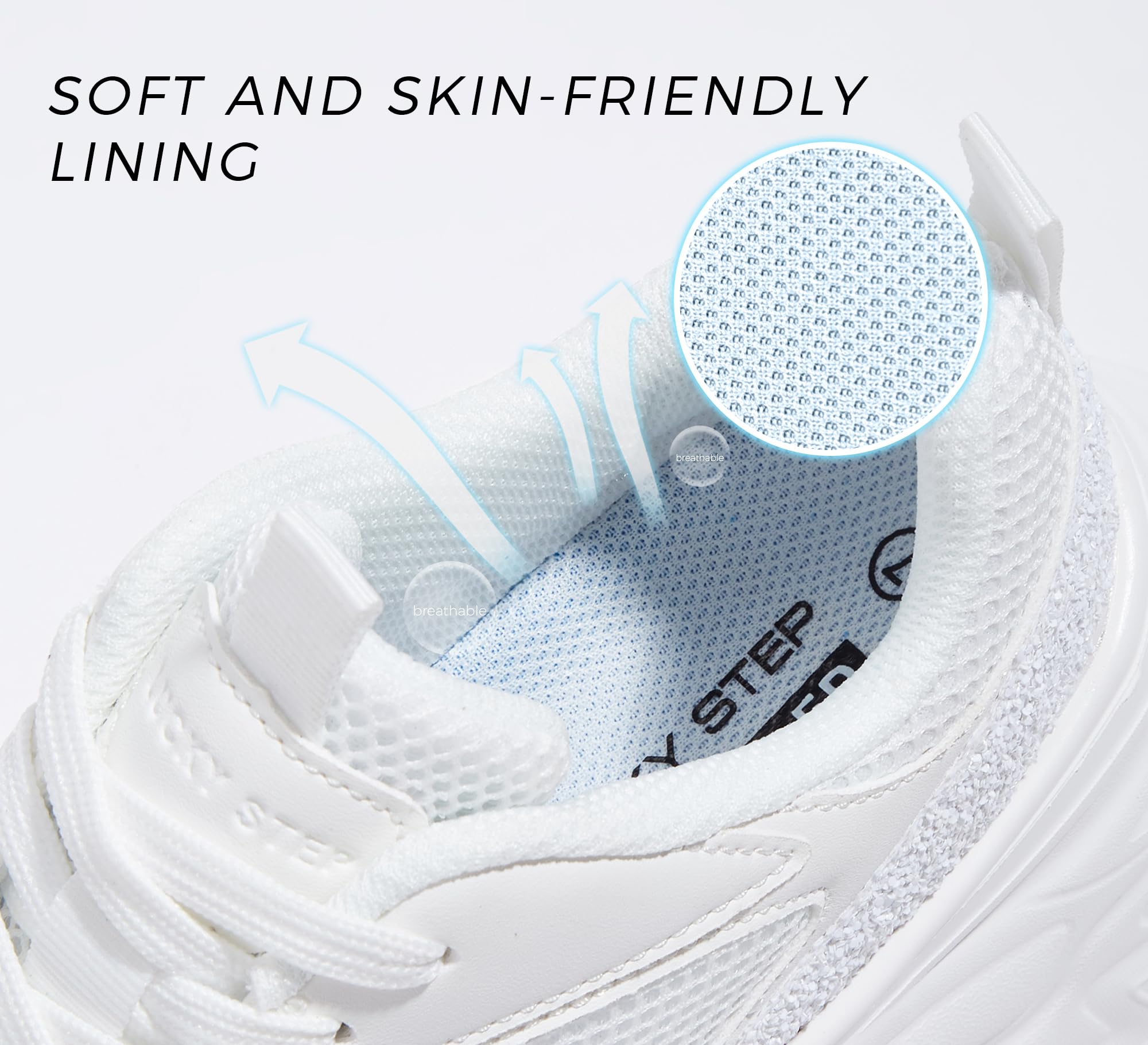LUCKY STEP Women's Rhinestone Chunky Sneakers Breathable | Lightweight Running Non Slip Breathable Chunky