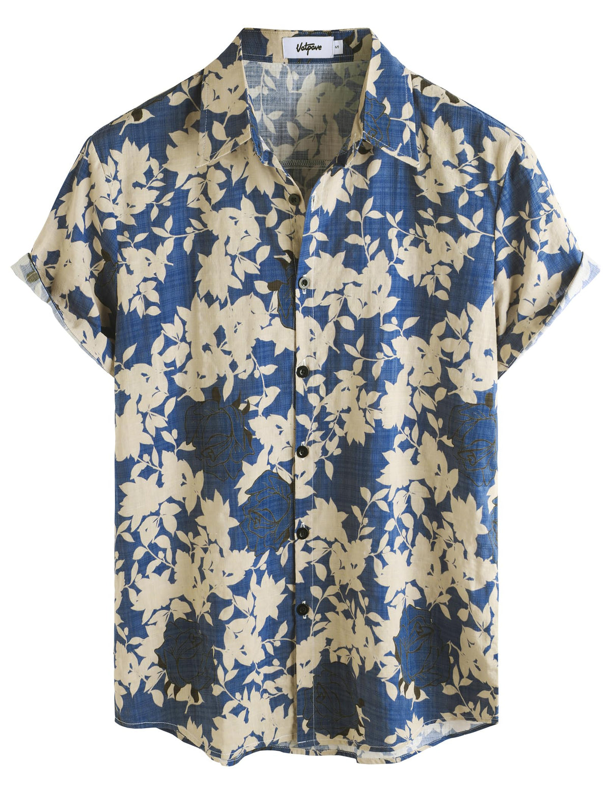 VATPAVE Mens Short Sleeve Button Down Shirts Summer Hawaiian Shirt | Casual Beach Resort Wear, Vintage, Floral Flower Tropical Print, Regular Fit, Holiday, Vacation, Country Concert