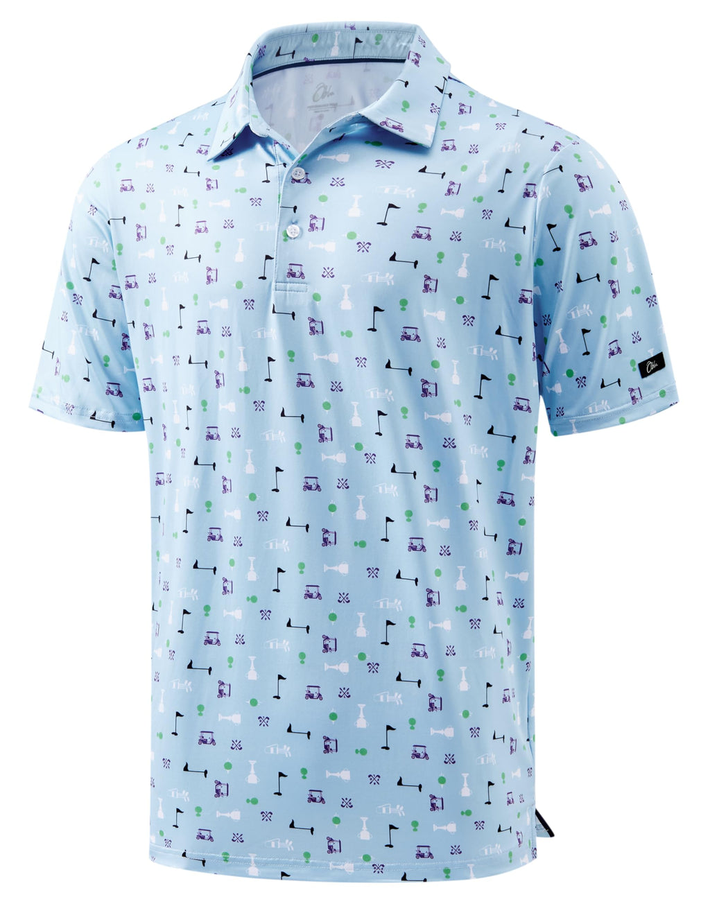 Obla Men's Golf Polo Shirts Print Short Sleeve Dry Fit Collared Shirt | Moisture Wicking, Performance, Lightweight, Casual, Polo Shirts for Men