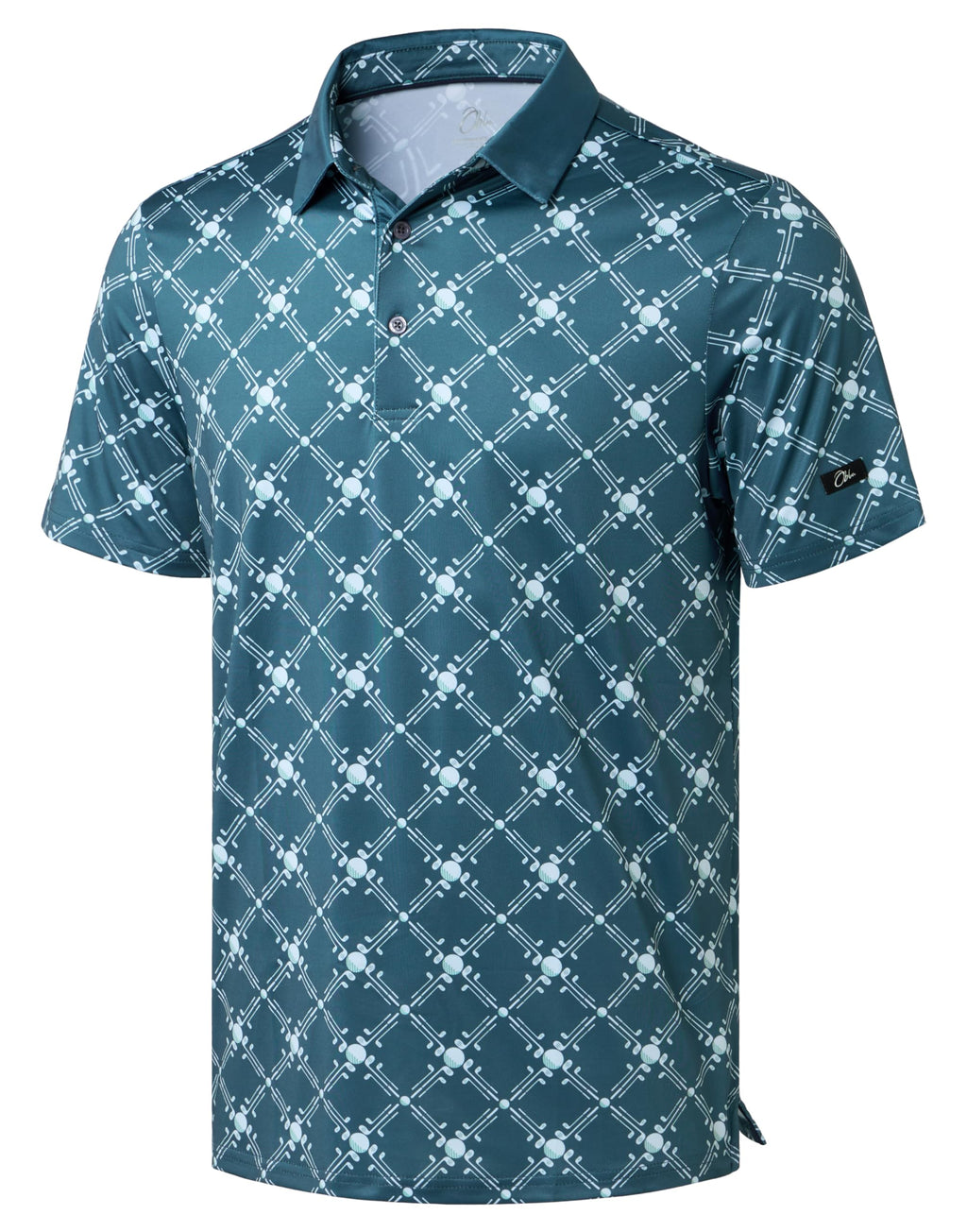 Obla Men's Golf Polo Shirts Print Short Sleeve Dry Fit Collared Shirt | Moisture Wicking, Performance, Lightweight, Casual, Polo Shirts for Men