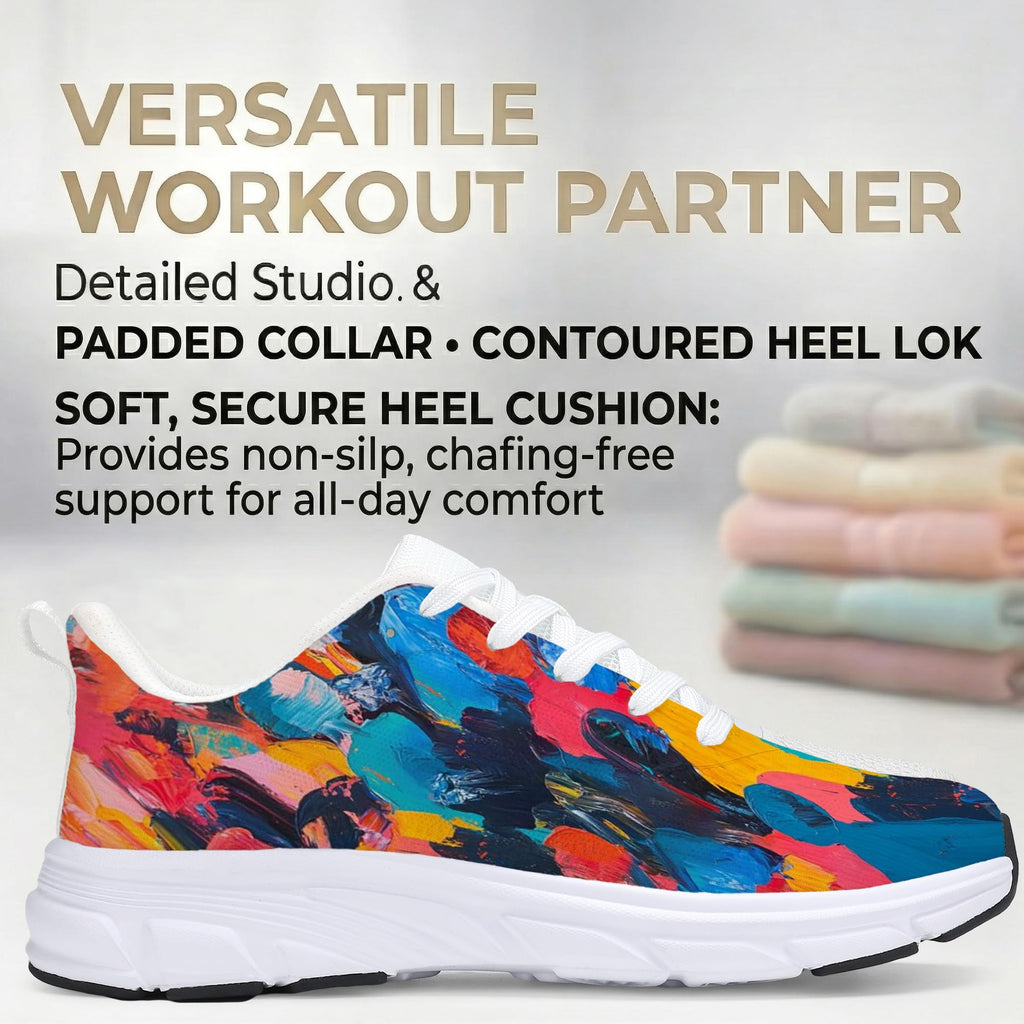 Women's Fashion Sneakers - Comfortable Breathable Mesh Platform Casual Walking Shoes for Everyday Wear, White Sole, All-Day Support