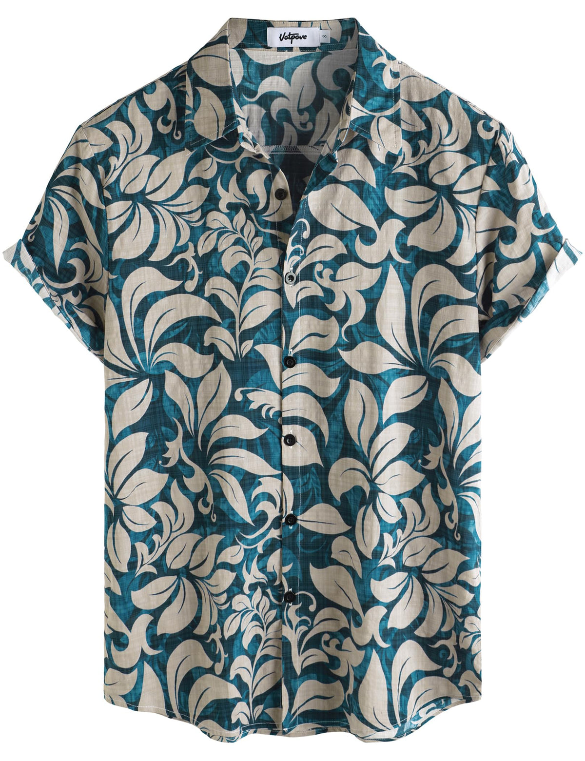 VATPAVE Mens Casual Hawaiian Shirt Short Sleeve Button Down Beach Shirts | Travel, Floral, Print, Vintage, Boho, Hippie, Lightweight, Breathable, Summer, Tropical, Vacation, Festival, Rave, Resort