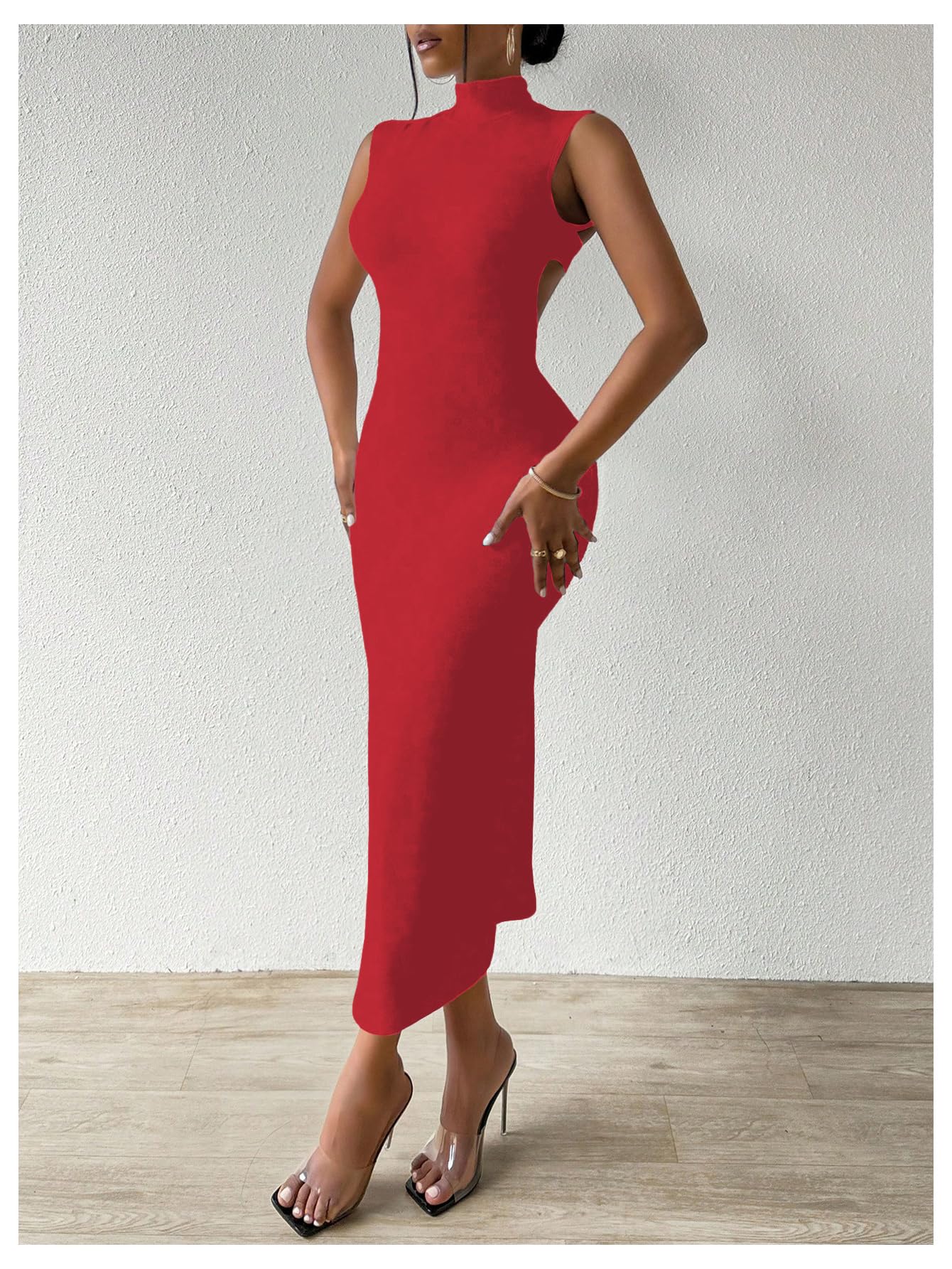 GORGLITTER Women's Sexy Backless Cocktail Club Night Going Out Maxi Dresses | Birthday Tea Party Outfits, Bodycon Dress for Women, Date Night, Dinner Clubbing Dresses