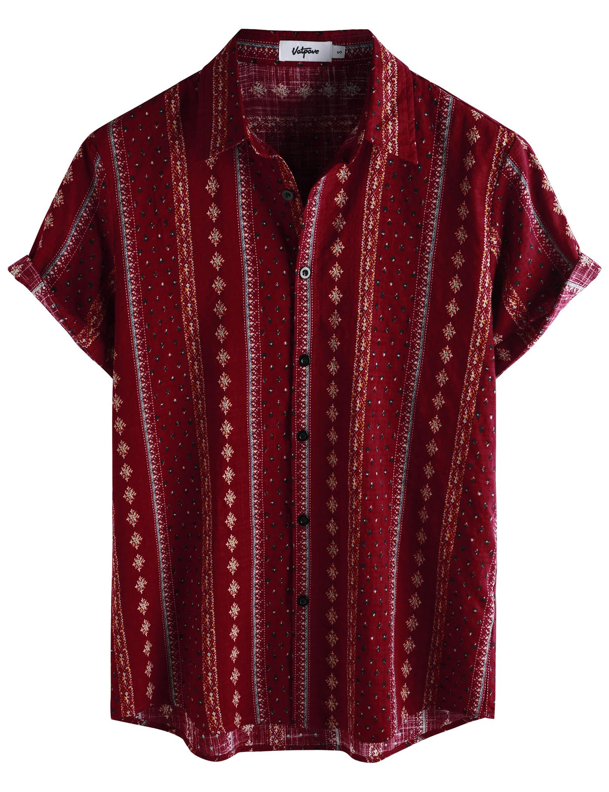 VATPAVE Mens Casual Hawaiian Shirt Short Sleeve Button Down Beach Shirts | Travel, Floral, Print, Vintage, Boho, Hippie, Lightweight, Breathable, Summer, Tropical, Vacation, Festival, Rave, Resort