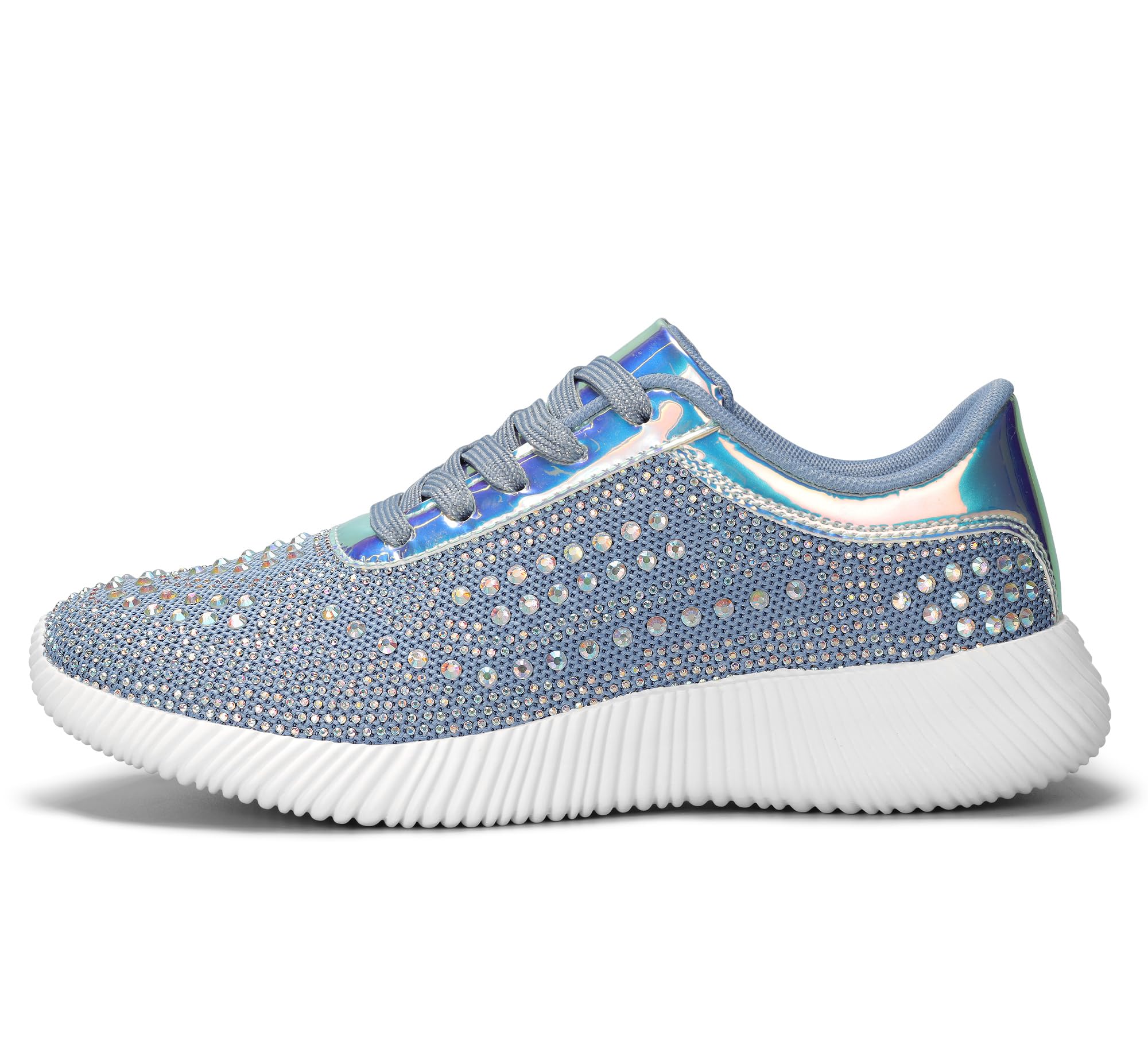 BELOS Women Glitter Sparkly Fashion Sneakers | Lightweight Metallic Sequins Tennis Shoes Casual Retro Braided Walking Shoes