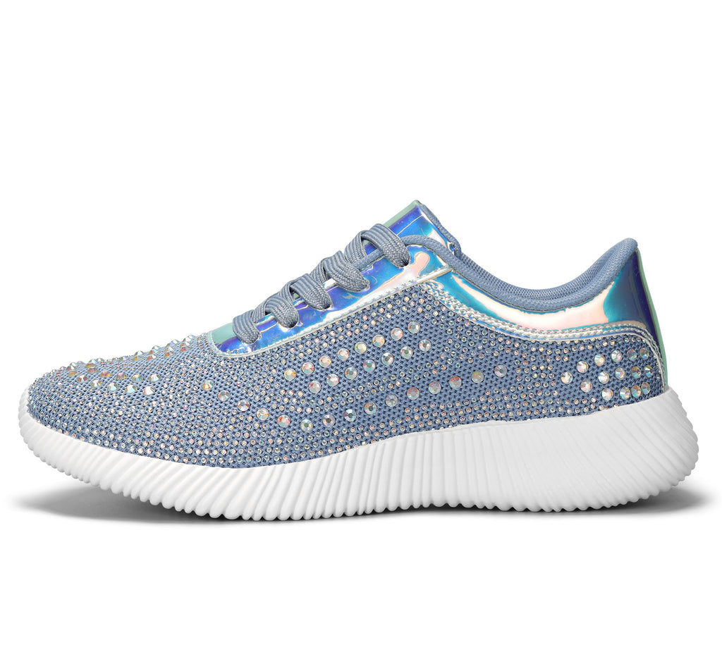 BELOS Women Glitter Sparkly Fashion Sneakers | Lightweight Metallic Sequins Tennis Shoes Casual Retro Braided Walking Shoes
