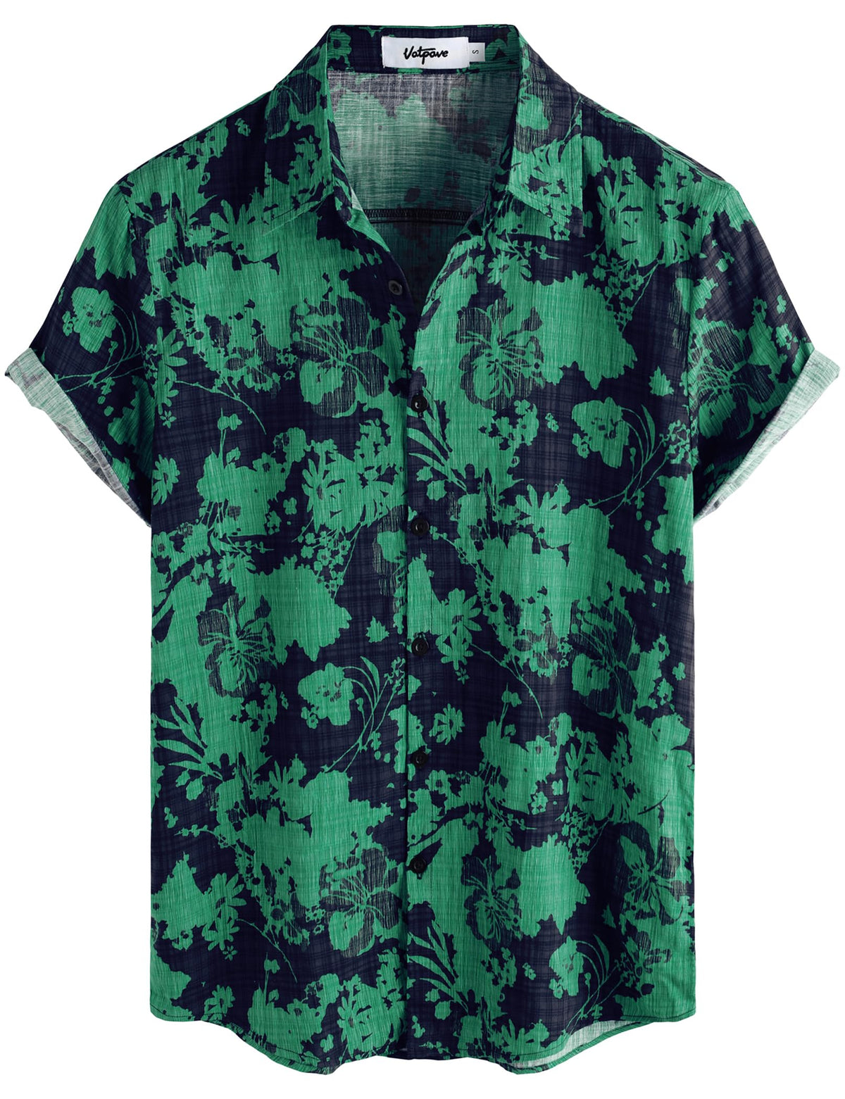 VATPAVE Mens Casual Hawaiian Shirt Short Sleeve Button Down Beach Shirts | Travel, Floral, Print, Vintage, Boho, Hippie, Lightweight, Breathable, Summer, Tropical, Vacation, Festival, Rave, Resort