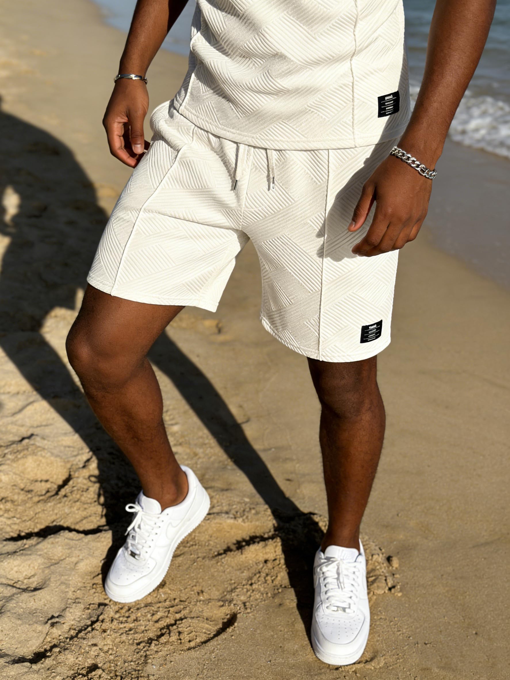 UOUA Men's Shorts Set 2 Piece Summer Outfits Casual Vacation Tracksuits