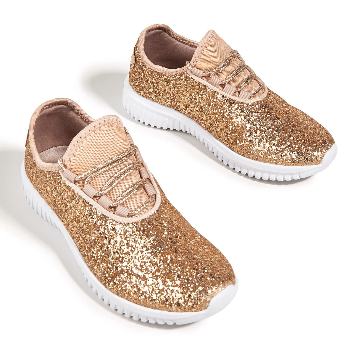 K KIP WOK Fashion Glitter Sneakers for Womens Silp On Running Shoes Lightweigt Tennis Walking Sneakers