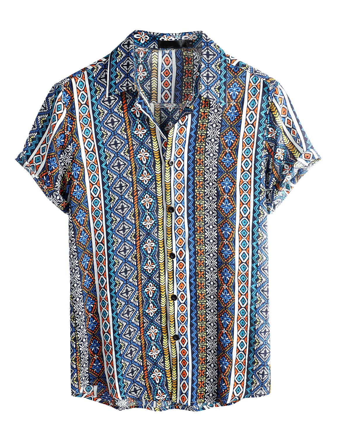 VATPAVE Mens Short Sleeve Button Down Shirts Summer Hawaiian Shirt | Casual Beach Resort Wear, Vintage, Floral Flower Tropical Print, Regular Fit, Holiday, Vacation, Country Concert