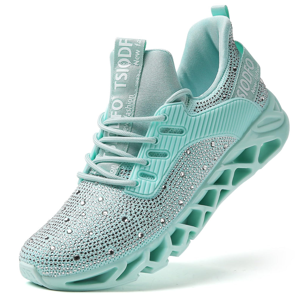 Women Running Sneakers Rhinestone Fashion Athletic Tennis Walking Shoes
