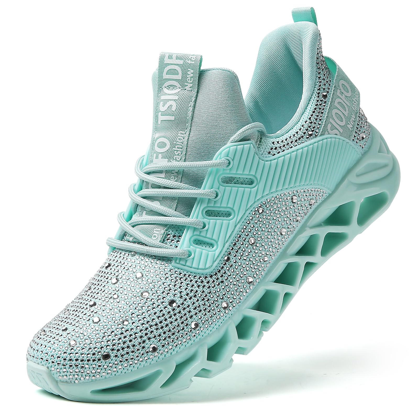 Women Running Sneakers Rhinestone Fashion Athletic Tennis Walking Shoes