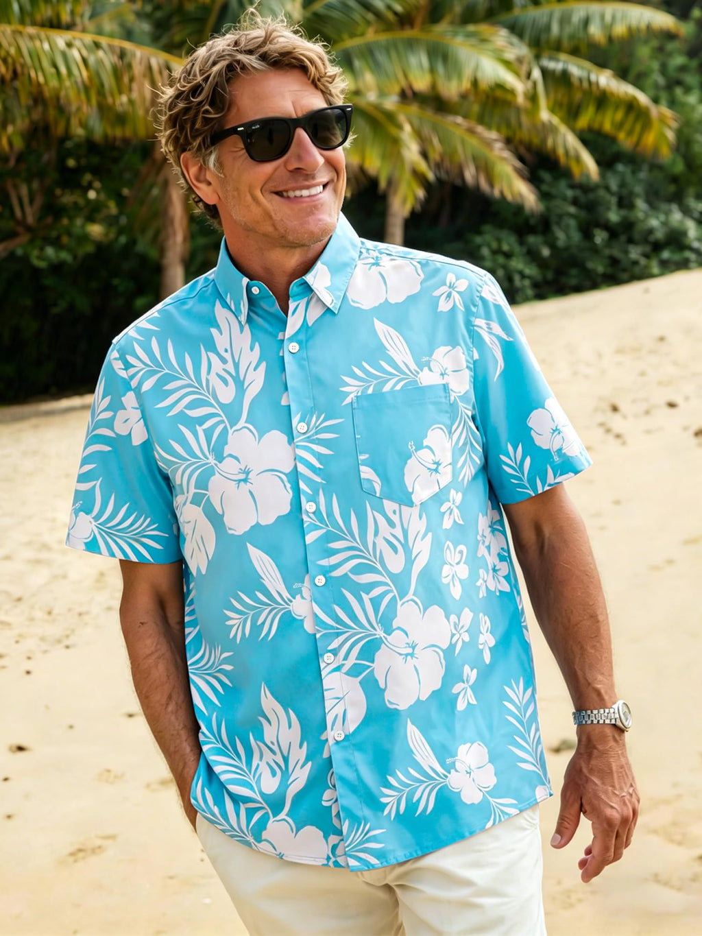 JEMLDL Men's Hawaiian 2 Piece Outfits Floral Button Down Shirts & Linen Shorts Sets Summer Beach Travel Clothes