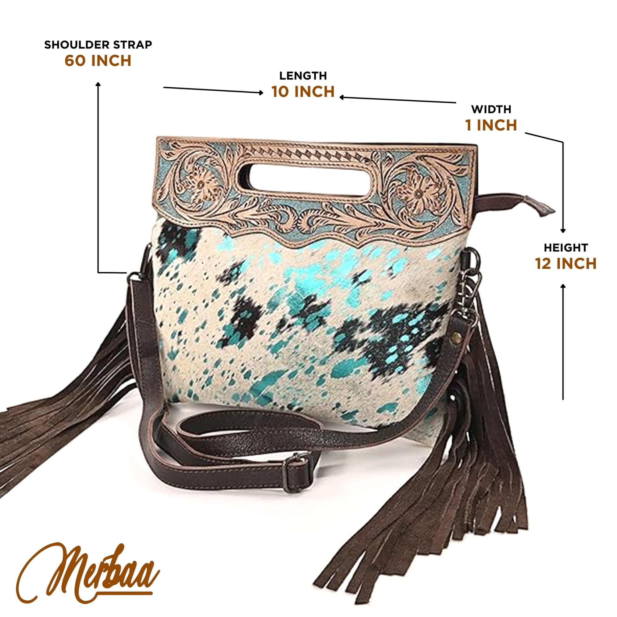 Women Natural Cowhide Leather Crossbody Sling Bag With Adjustable Detachable Strap | Shoulder Bag | Handbag