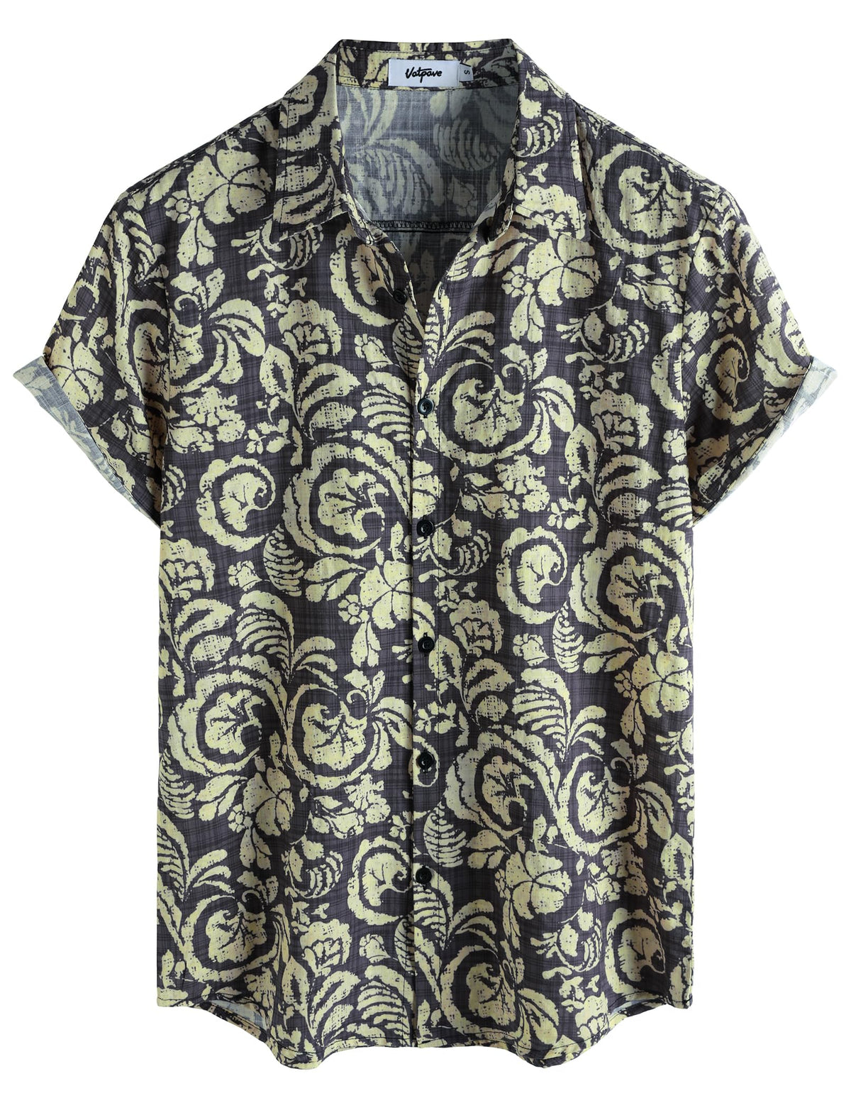 VATPAVE Mens Short Sleeve Button Down Shirts Summer Hawaiian Shirt | Casual Beach Resort Wear, Vintage, Floral Flower Tropical Print, Regular Fit, Holiday, Vacation, Country Concert
