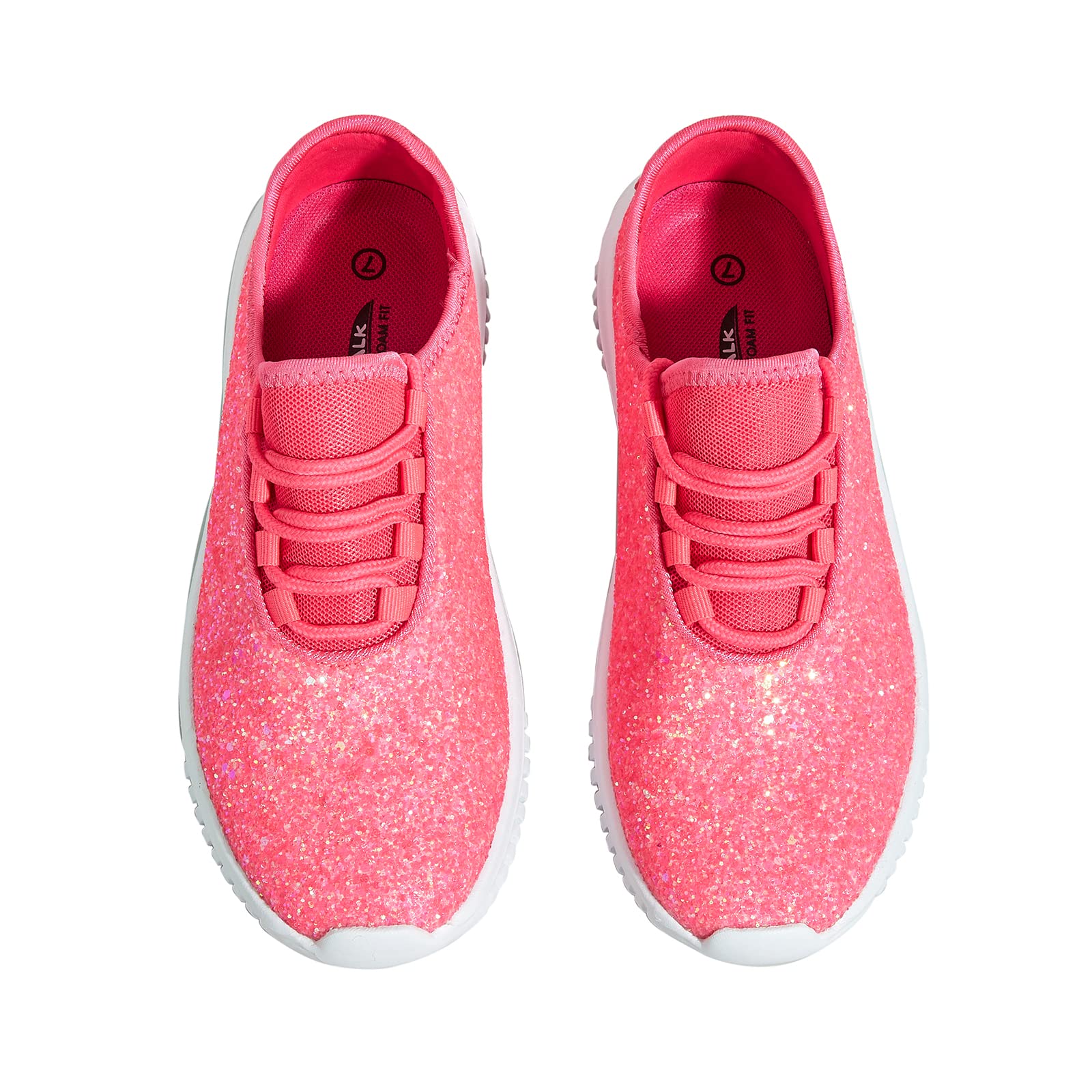 K KIP WOK Fashion Glitter Sneakers for Womens Silp On Running Shoes Lightweigt Tennis Walking Sneakers