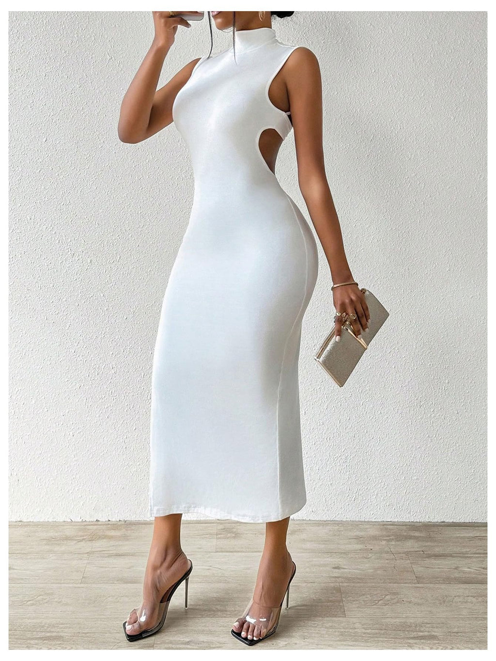 GORGLITTER Women's Sexy Backless Cocktail Club Night Going Out Maxi Dresses | Birthday Tea Party Outfits, Bodycon Dress for Women, Date Night, Dinner Clubbing Dresses