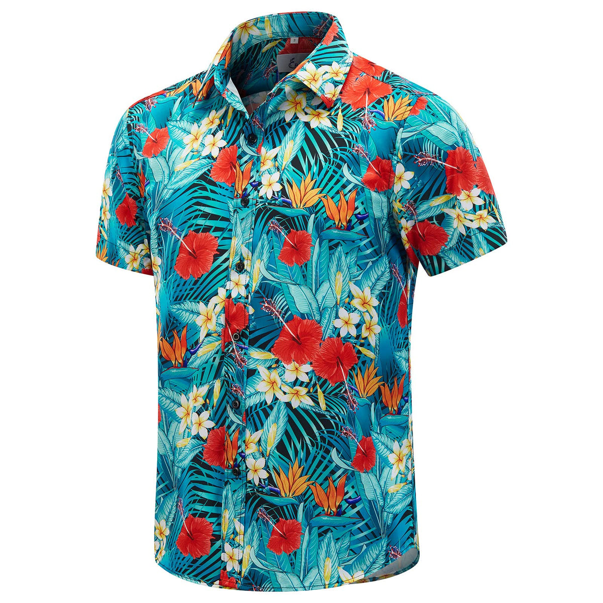 EUOW Men's Hawaiian Shirt Short Sleeve Printed Button Down Beach Shirts