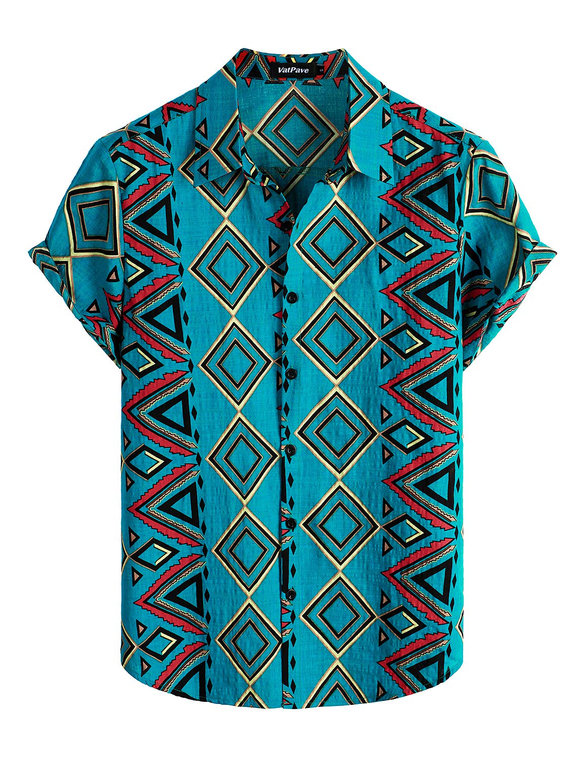 VATPAVE Mens Short Sleeve Button Down Shirts Summer Hawaiian Shirt | Casual Beach Resort Wear, Vintage, Floral Flower Tropical Print, Regular Fit, Holiday, Vacation, Country Concert
