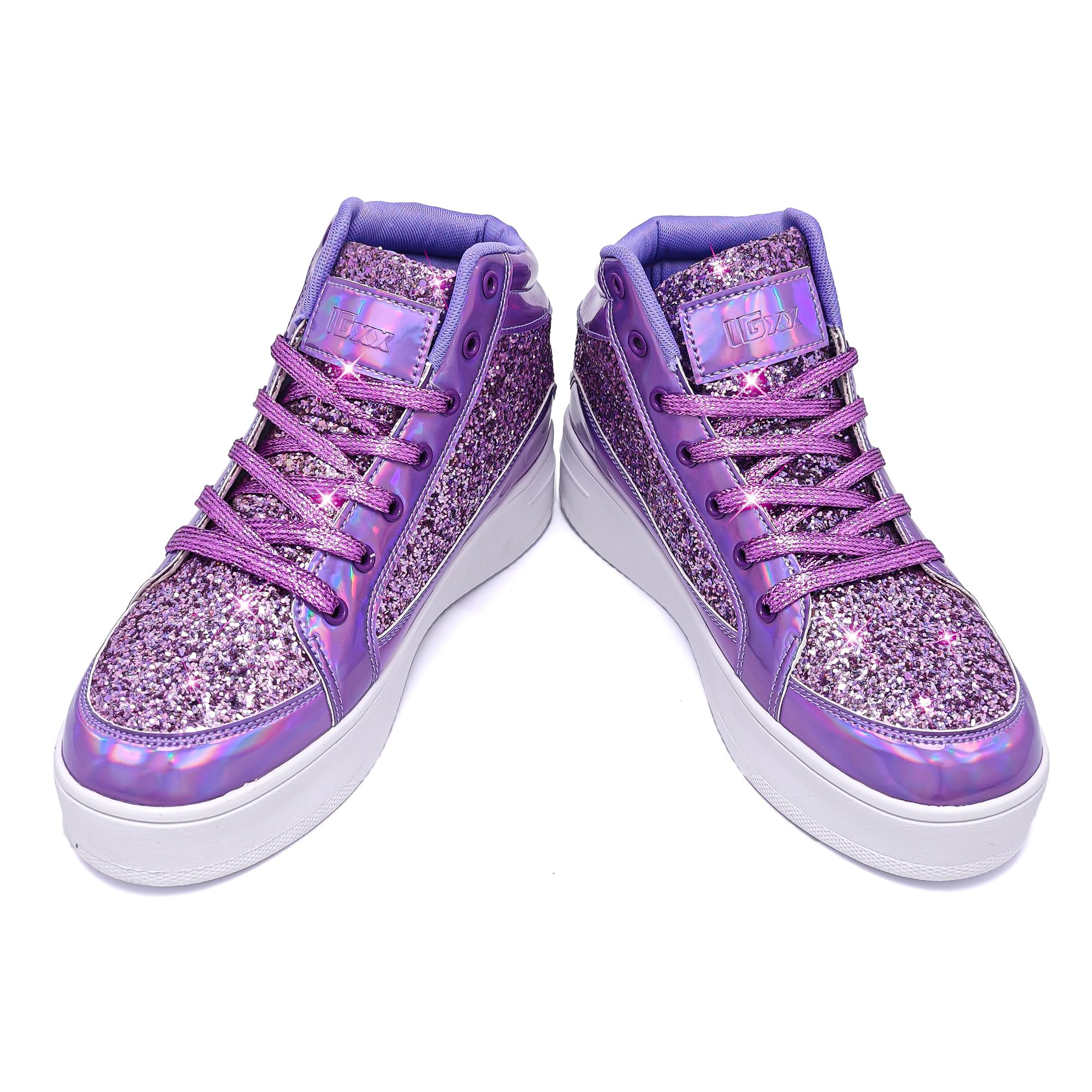 IGxx Women Platform Glitter Sparkly Dressy Sequin Disco Sneakers