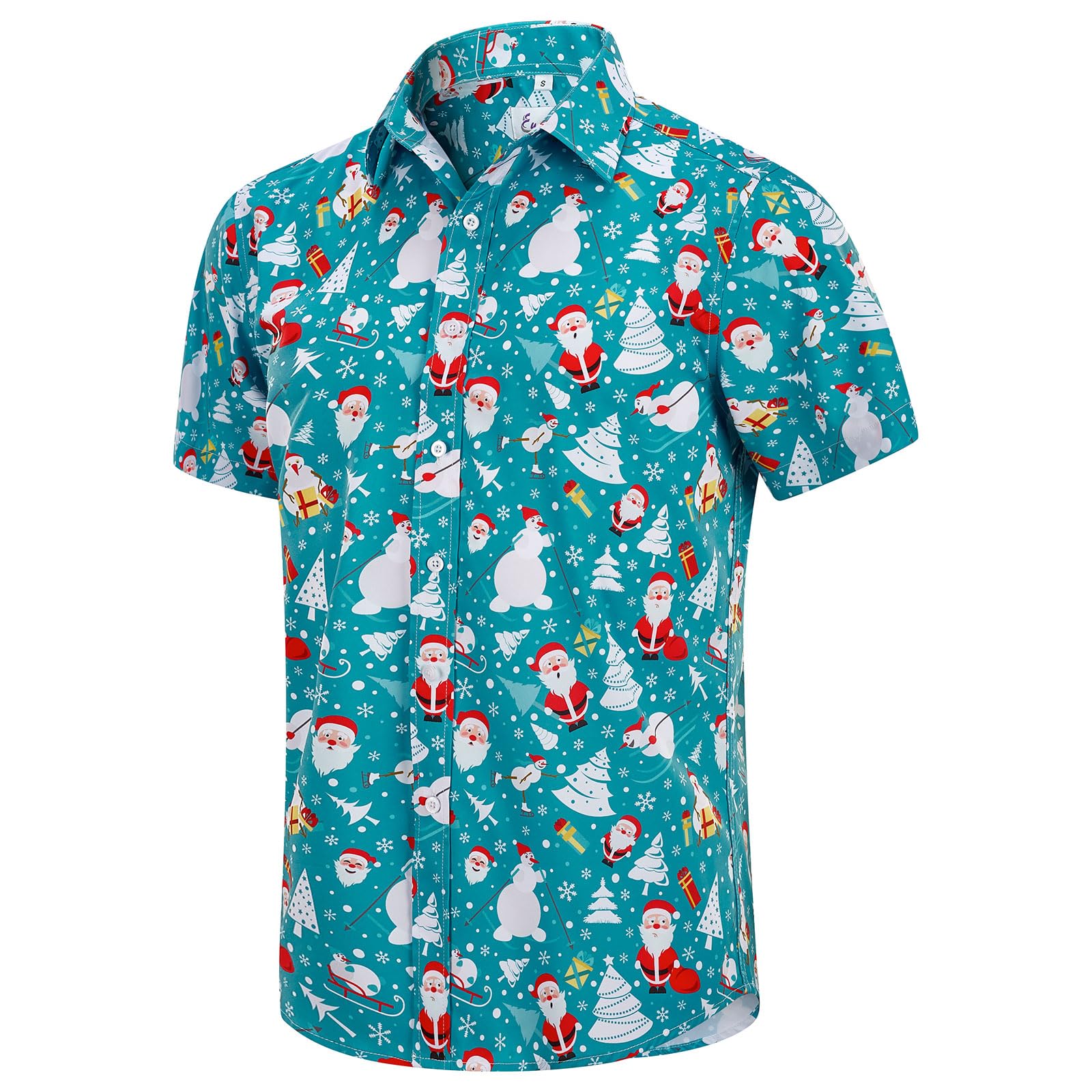 EUOW Men's Hawaiian Shirt Short Sleeve Printed Button Down Beach Shirts