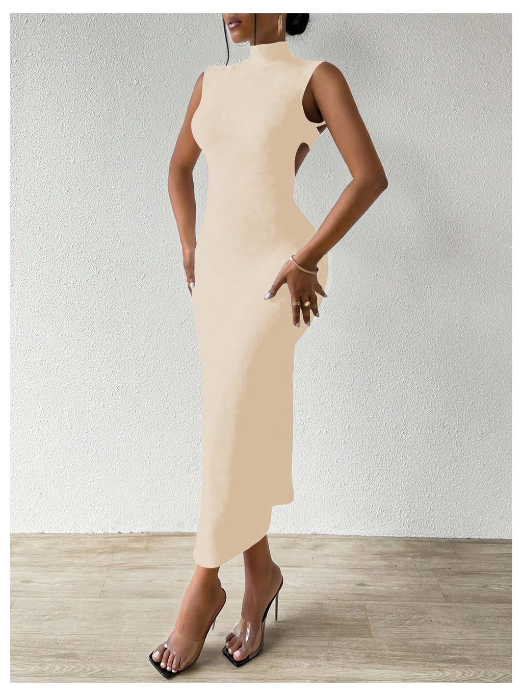 GORGLITTER Women's Sexy Backless Cocktail Club Night Going Out Maxi Dresses | Birthday Tea Party Outfits, Bodycon Dress for Women, Date Night, Dinner Clubbing Dresses