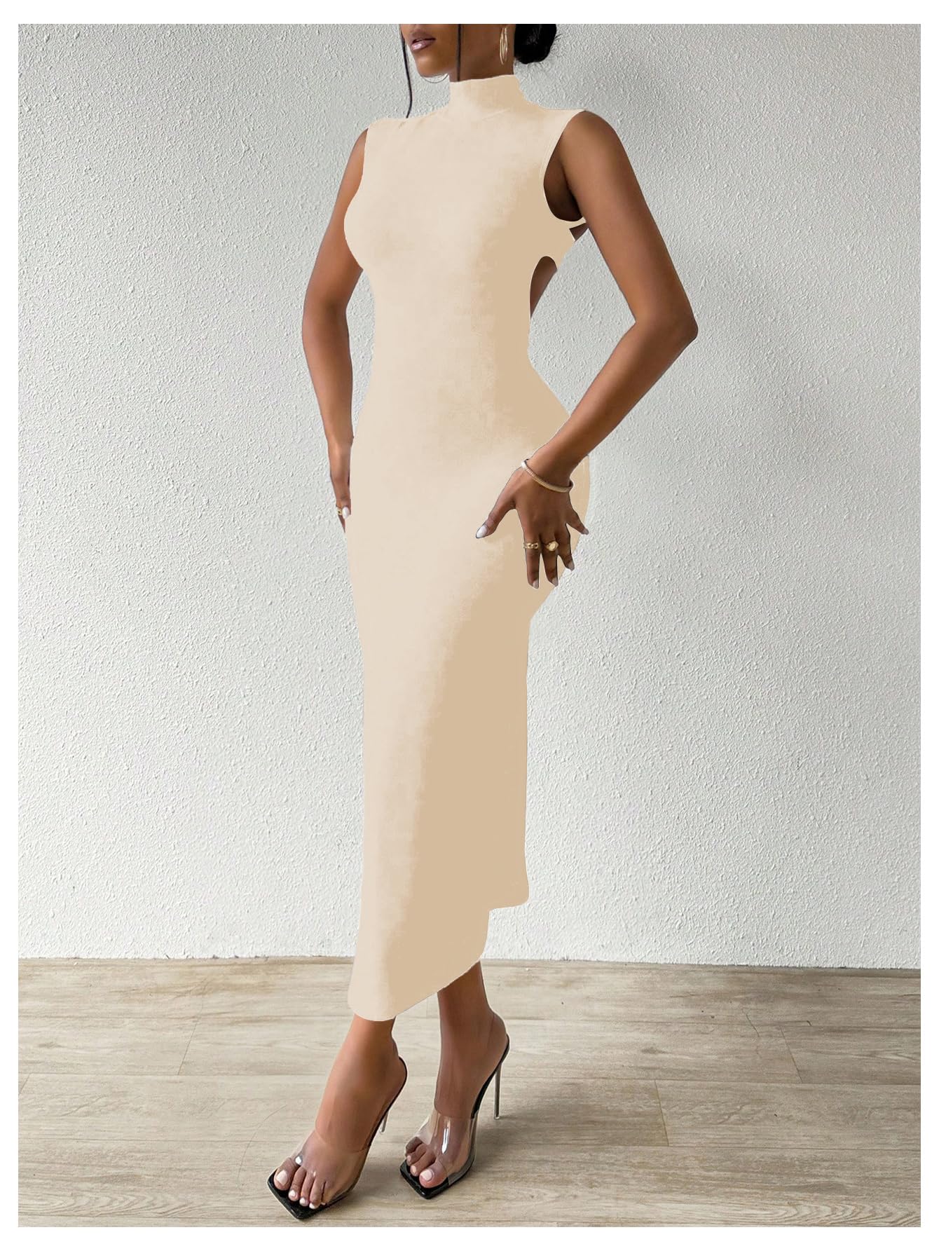 GORGLITTER Women's Sexy Backless Cocktail Club Night Going Out Maxi Dresses | Birthday Tea Party Outfits, Bodycon Dress for Women, Date Night, Dinner Clubbing Dresses