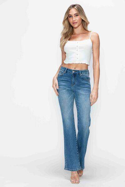 bytos Full Size Cat's Whiskers Bootcut Jeans for Women