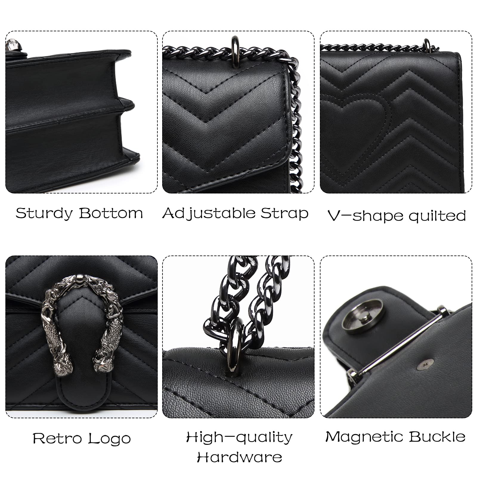 MYHOZEE Crossbody Bags for Women - Snake Printed Clutch Purses Leather Chain Shoulder Bags Evening Handbags