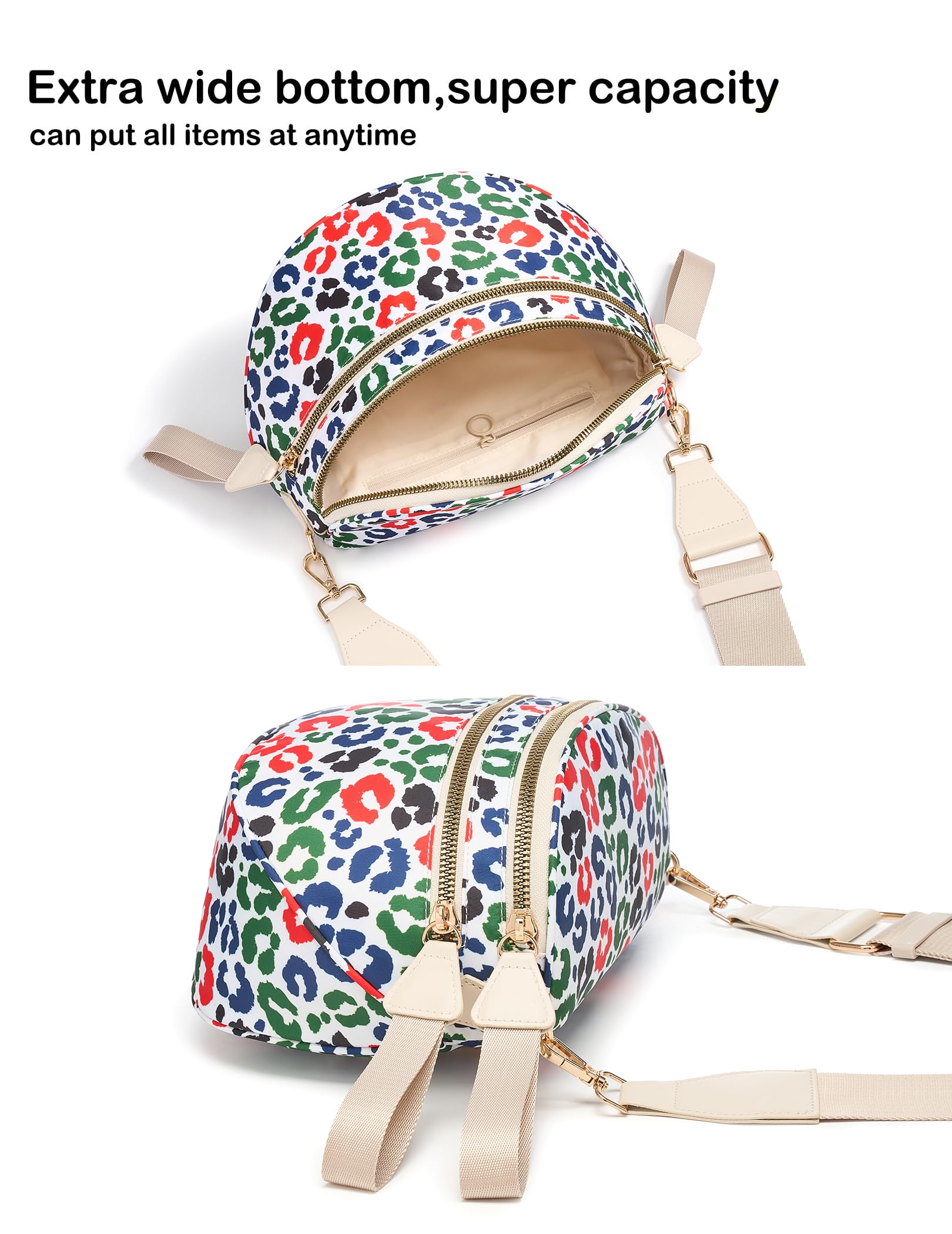 FEIBOON Spacious Nylon Crossbody Bag Bum Bag Handbags Wallets Purses Trendy Shoulder Bag for Women