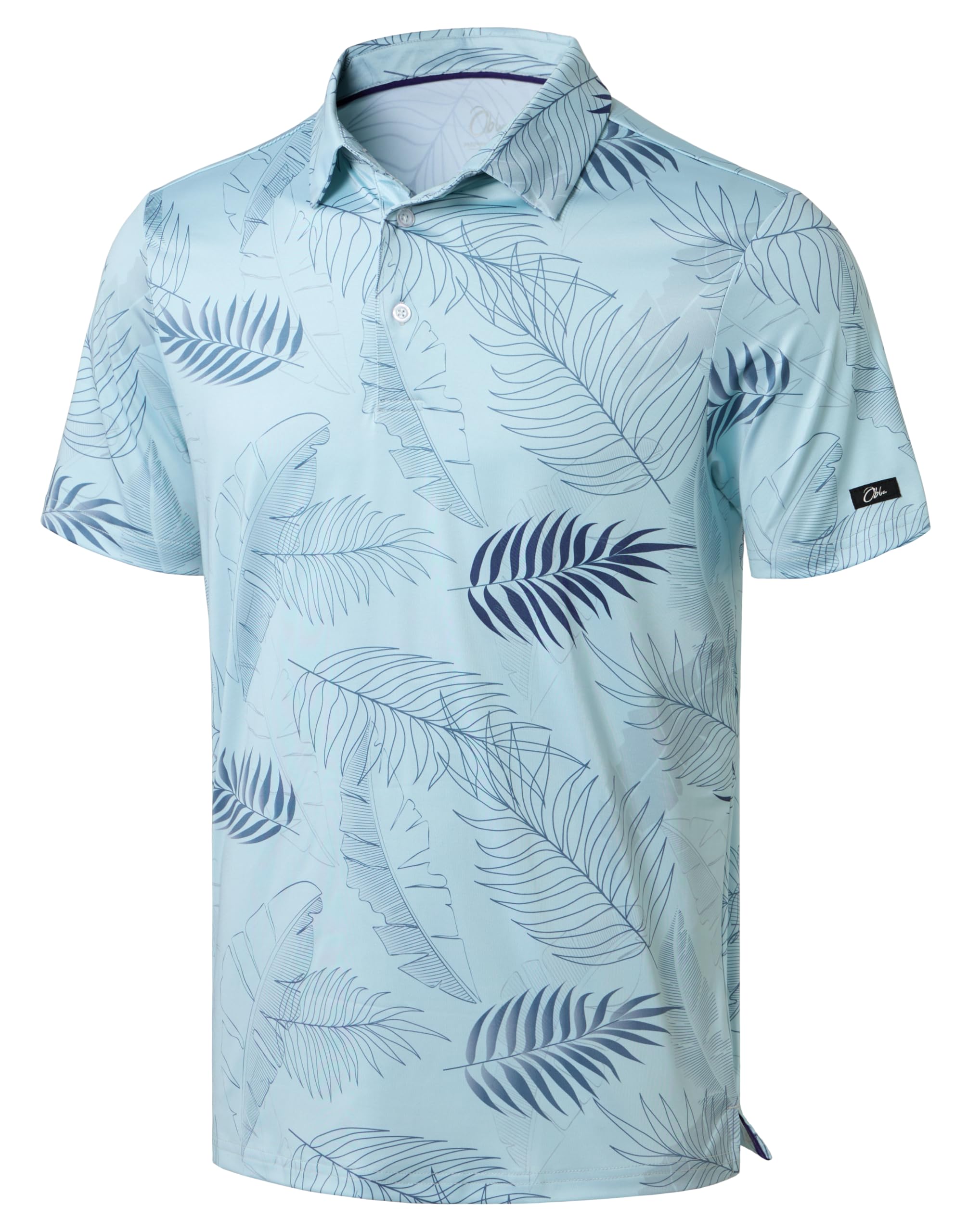 Obla Men's Golf Polo Shirts Print Short Sleeve Dry Fit Collared Shirt | Moisture Wicking, Performance, Lightweight, Casual, Polo Shirts for Men