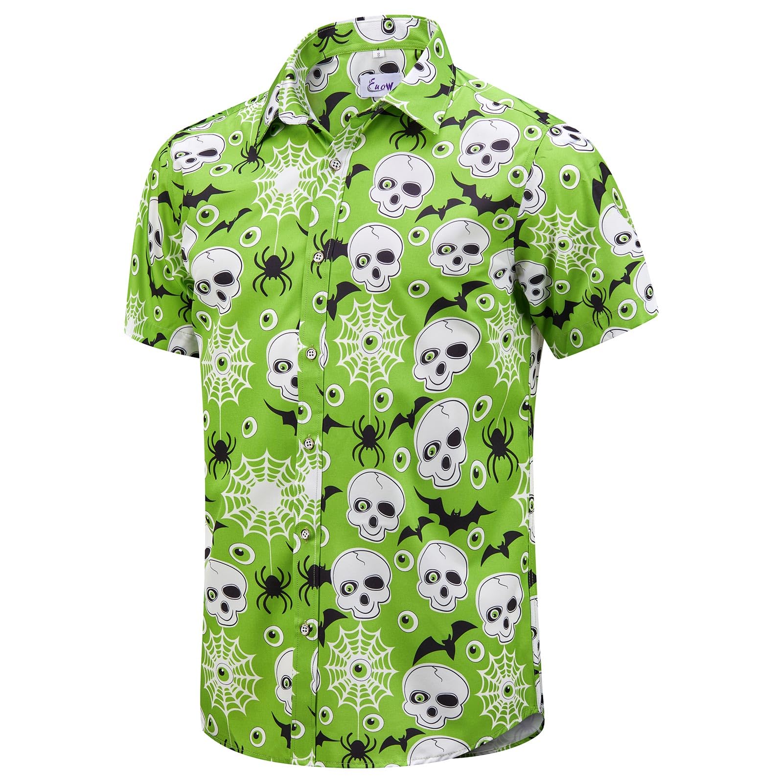 EUOW Men's Hawaiian Shirt Short Sleeve Printed Button Down Beach Shirts