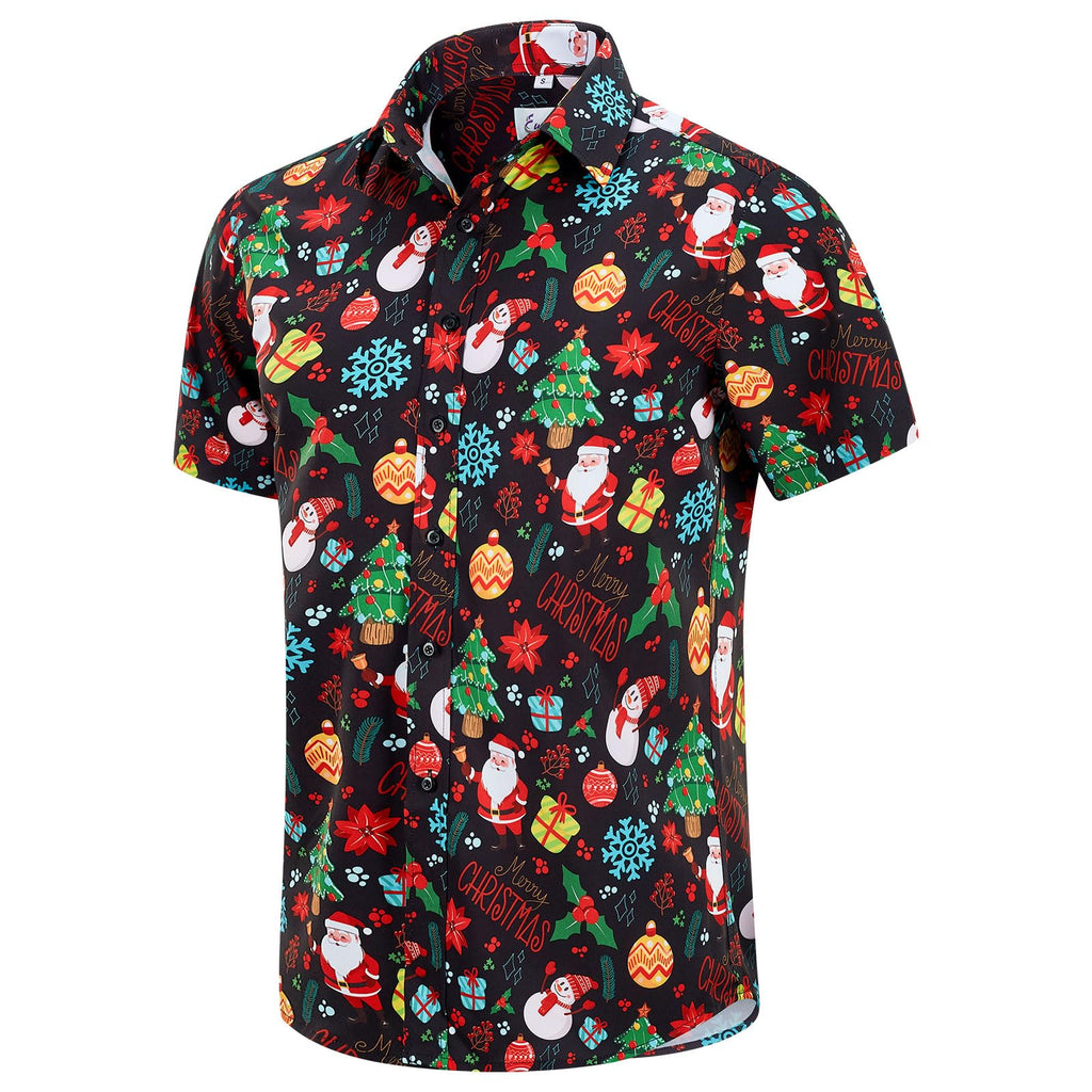 EUOW Men's Hawaiian Shirt Short Sleeve Printed Button Down Beach Shirts
