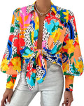BTFBM Blouses for Women Dressy Casual Long Sleeve Shirts | Lapel V Neck Button Down Shirt, Boho Tops, Disco Outfits, Business Casual Blouse, Fashion Clothing, Summer Fall Clothes 2026
