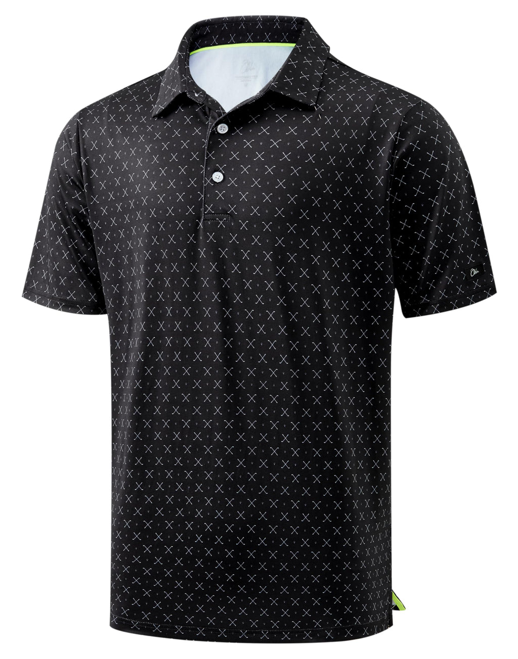 Obla Men's Golf Polo Shirts Print Short Sleeve Dry Fit Collared Shirt | Moisture Wicking, Performance, Lightweight, Casual, Polo Shirts for Men