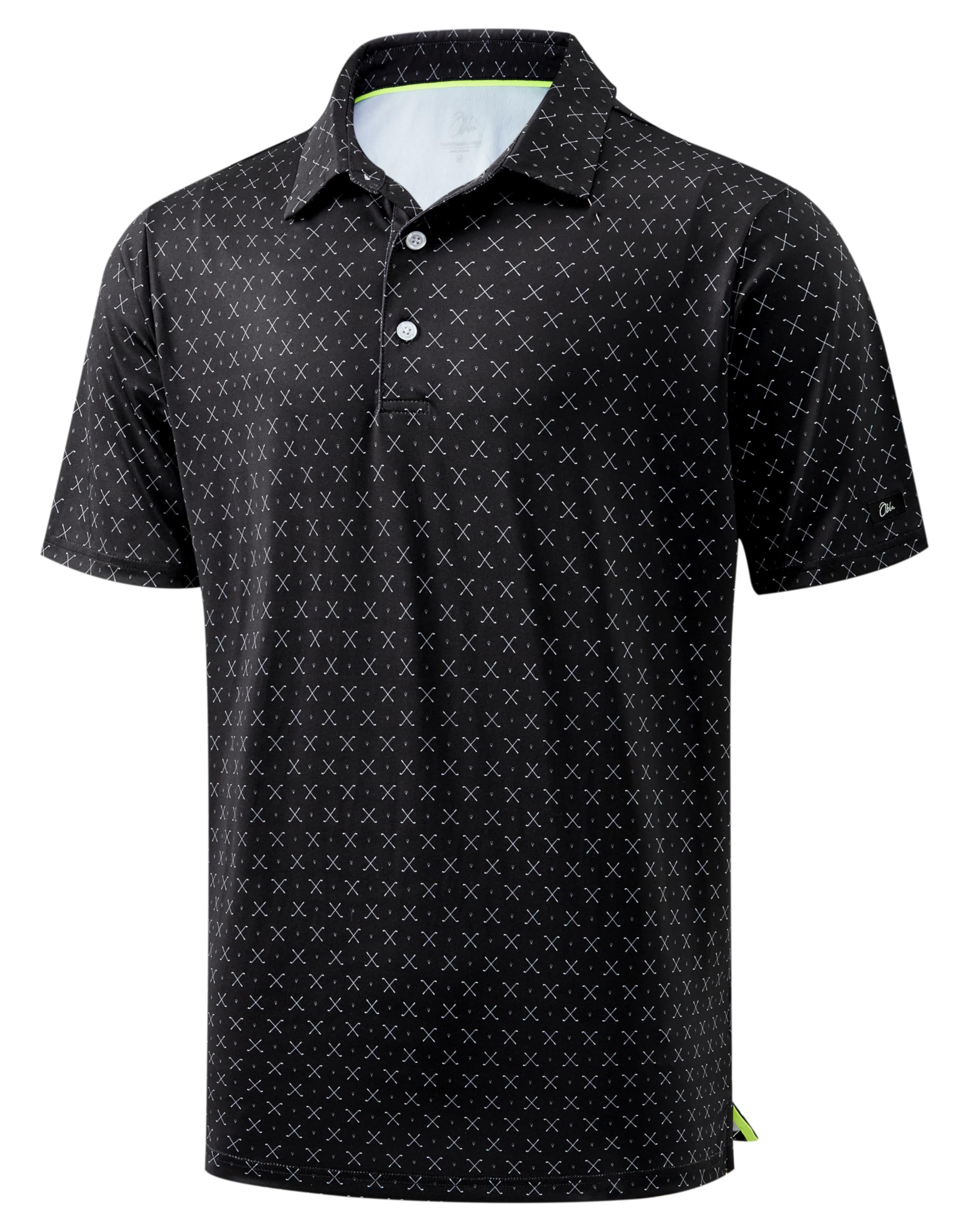 Obla Men's Golf Polo Shirts Print Short Sleeve Dry Fit Collared Shirt | Moisture Wicking, Performance, Lightweight, Casual, Polo Shirts for Men