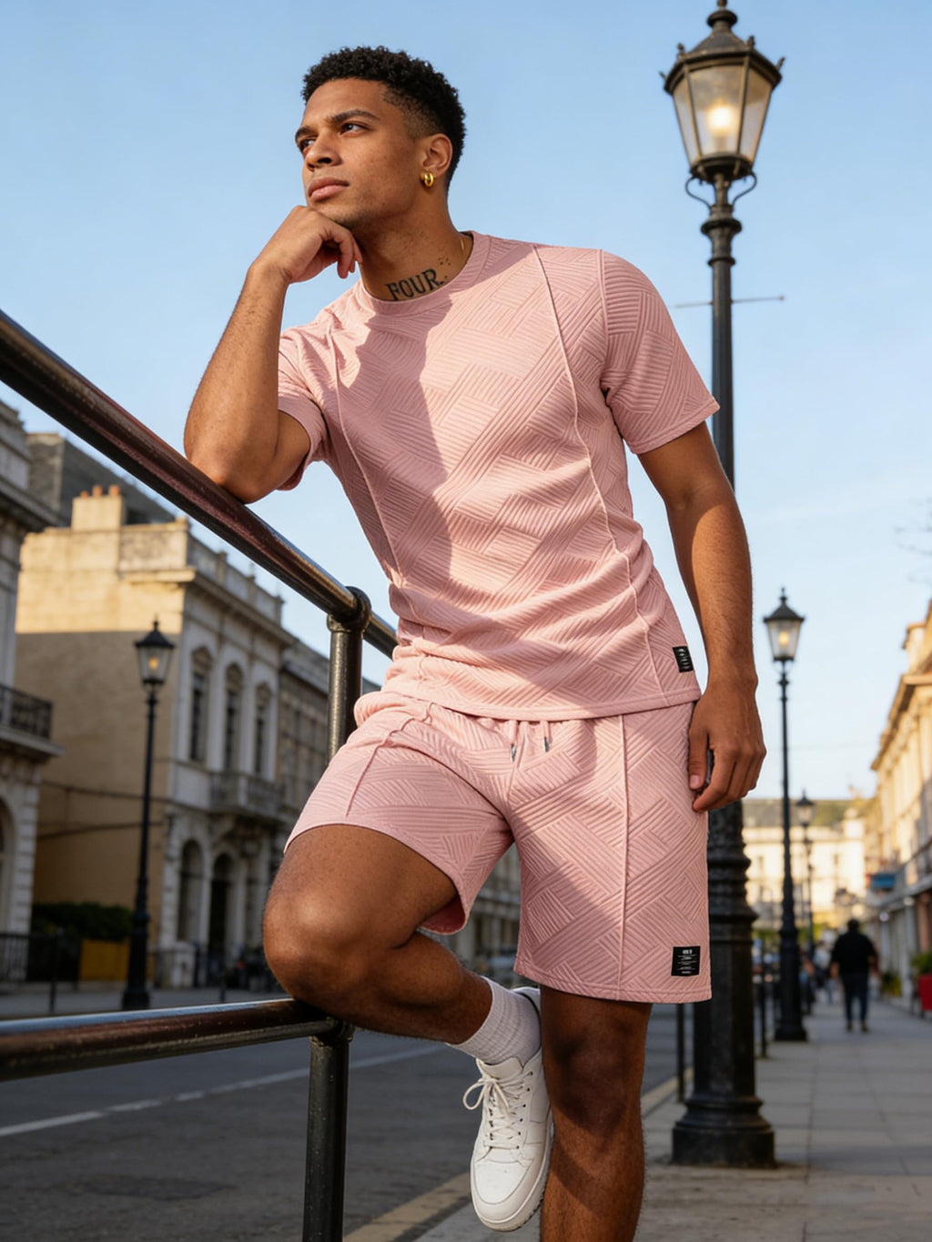 UOUA Men's Shorts Set 2 Piece Summer Outfits Casual Vacation Tracksuits
