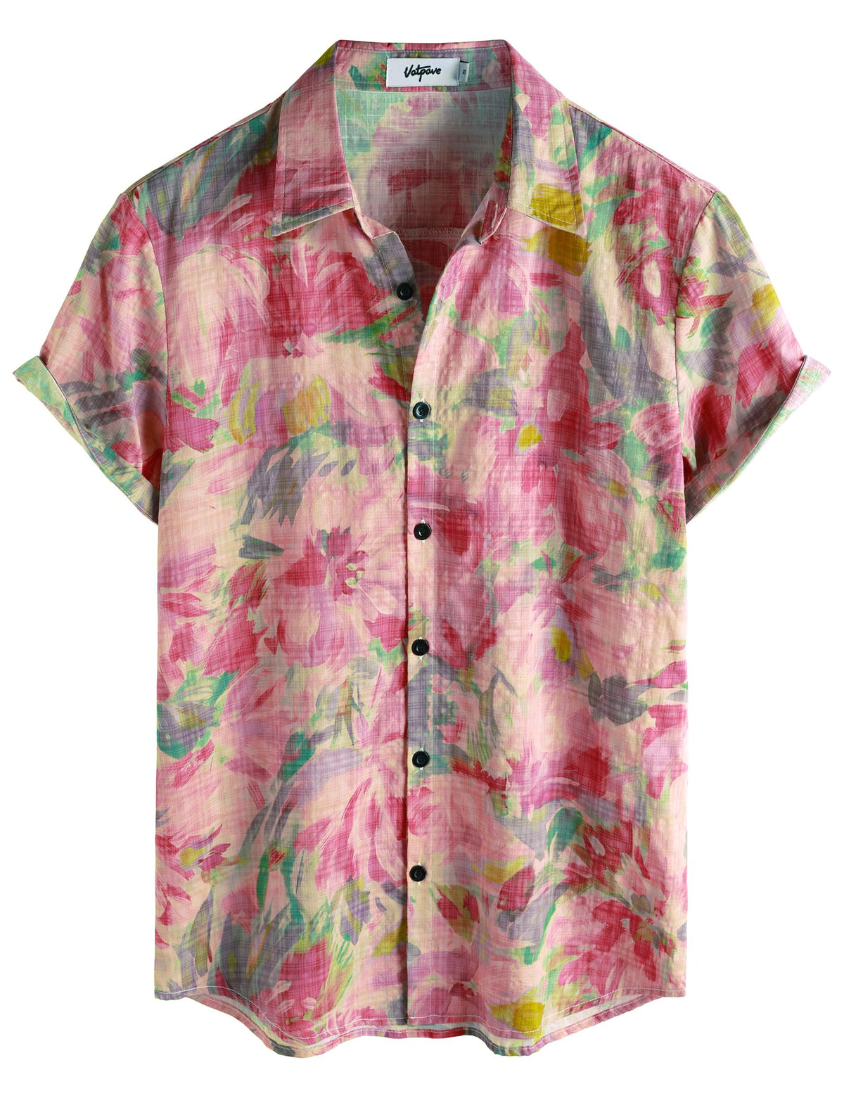 VATPAVE Mens Short Sleeve Button Down Shirts Summer Hawaiian Shirt | Casual Beach Resort Wear, Vintage, Floral Flower Tropical Print, Regular Fit, Holiday, Vacation, Country Concert